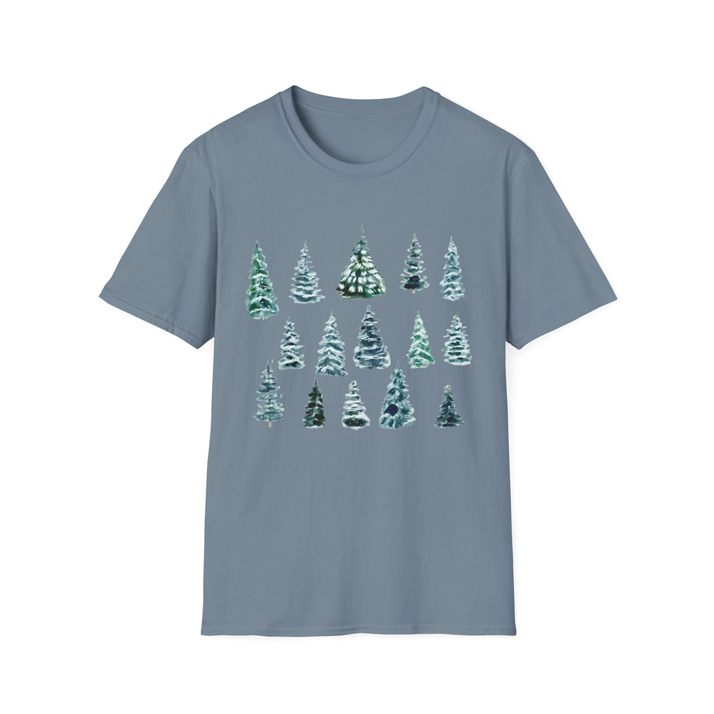 Pine Tree Watercolor T-Shirt — Minimal Holiday Trees Tee