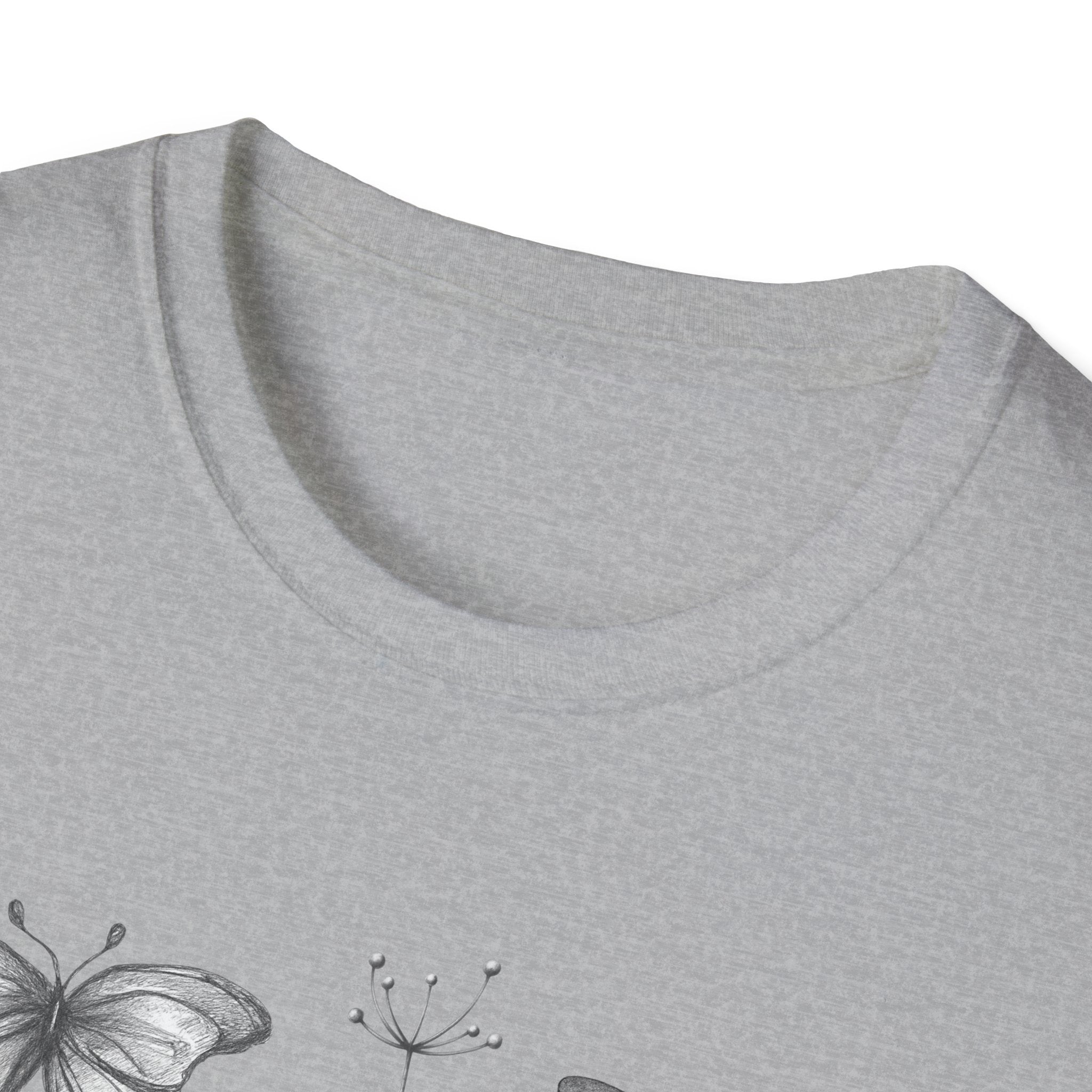 Butterfly Sketch Grid T-Shirt — Vintage Botanical Insect Tee