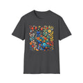 Floral Folk Art Cat T-Shirt — Colorful Boho Cat Tee