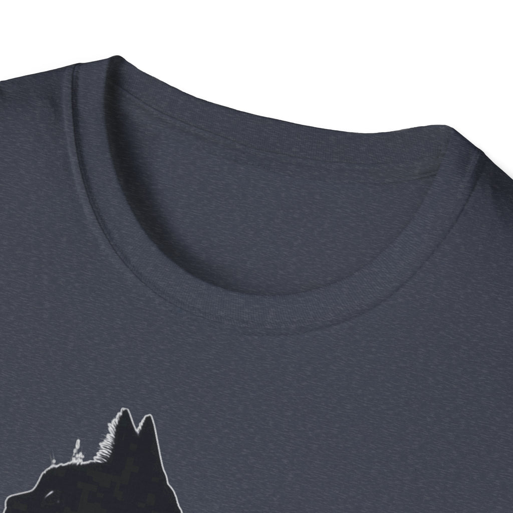 Galaxy Cat T-Shirt — Night Sky Silhouette Tee for Cat Lovers