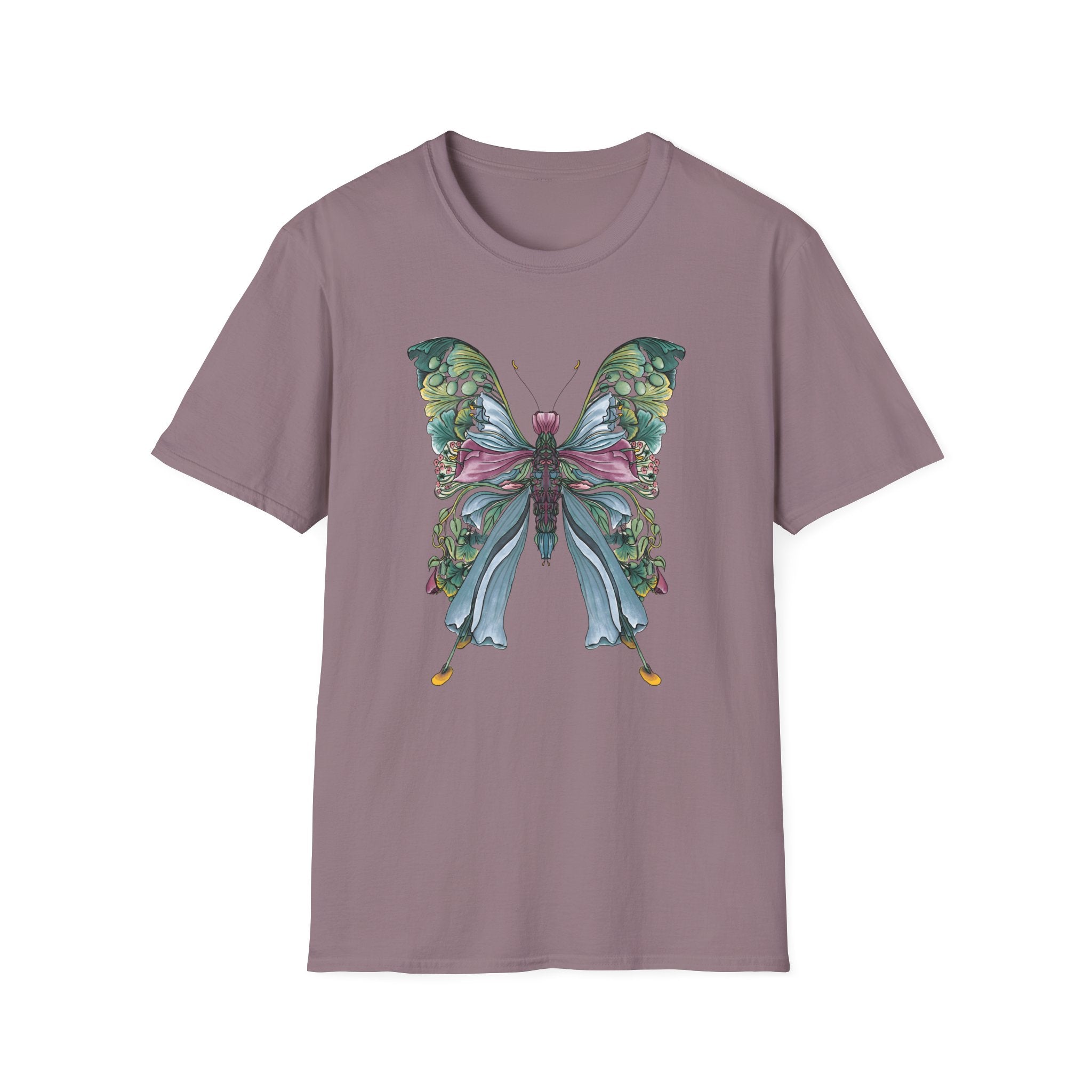 Botanical Butterfly T-Shirt — Watercolor Floral Wings Tee
