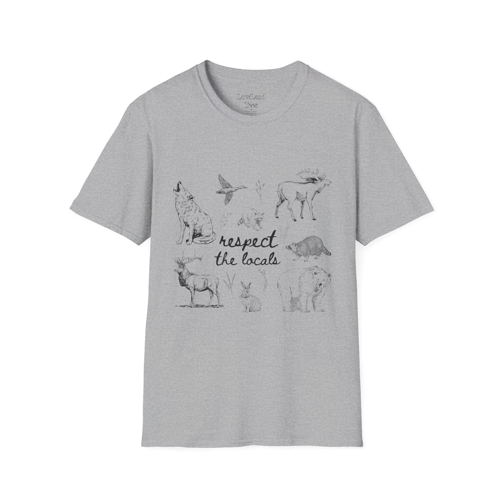 Respect the Locals T-Shirt — Wildlife Sketch Nature Tee