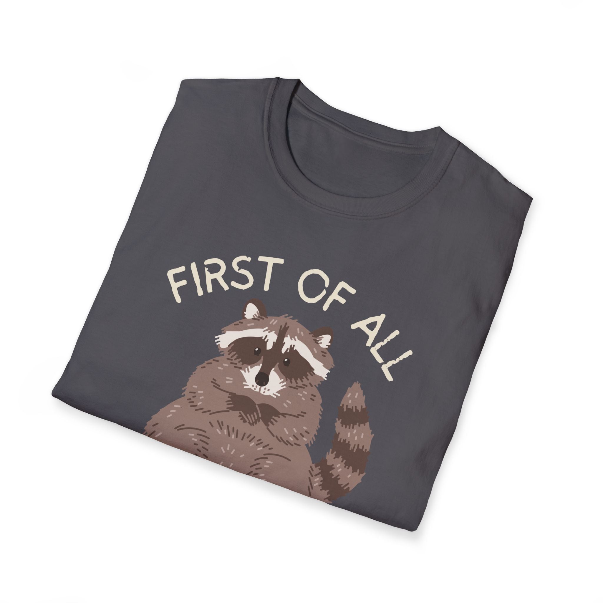 Raccoon 'First of All I'm a Delight' Cute Graphic T-Shirt