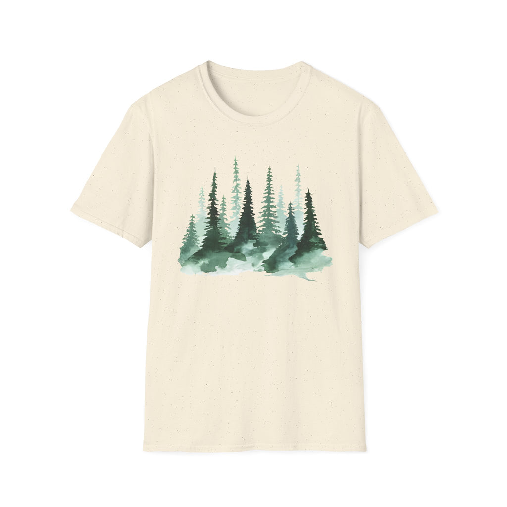 Forest Watercolor T-Shirt — Green Pine Tree Nature Tee