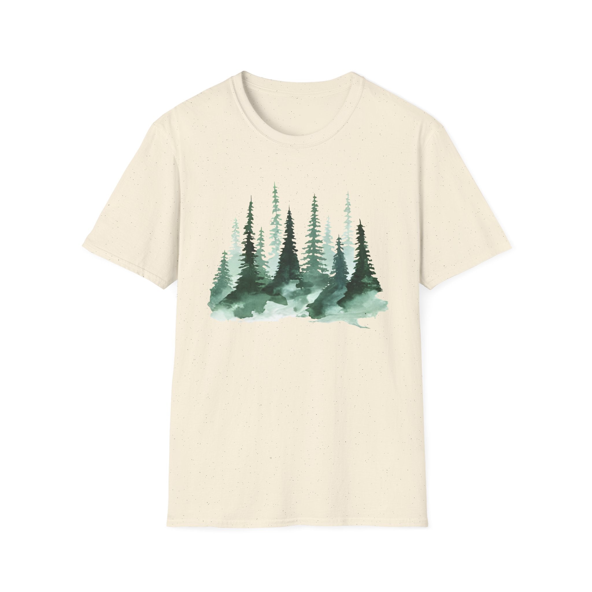 Forest Watercolor T-Shirt — Green Pine Tree Nature Tee
