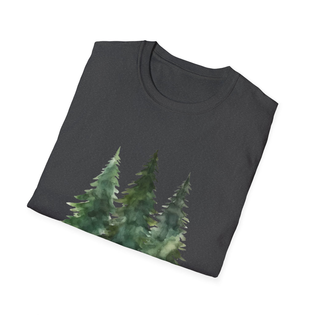 Pine Forest Tee — Watercolor Evergreen Tree T-Shirt