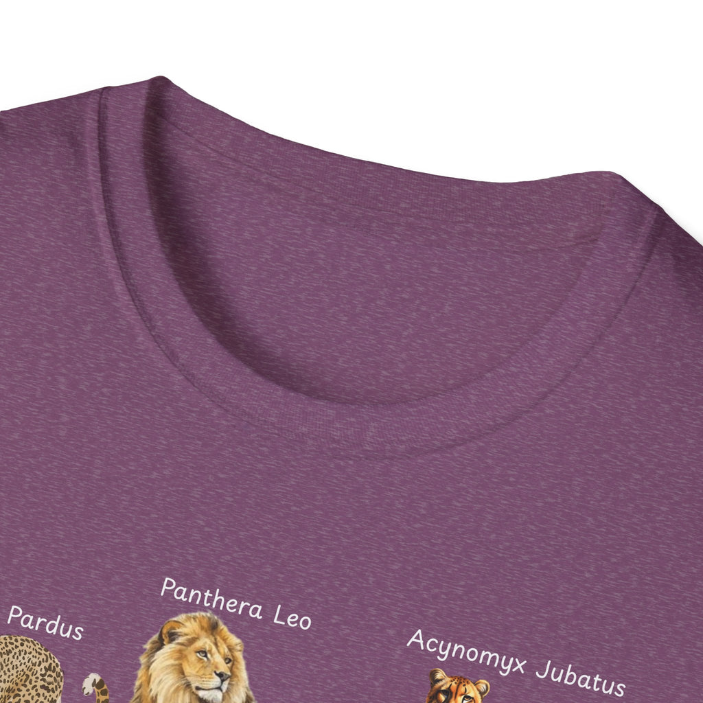 Big Cats Chart T-Shirt — Vintage Illustrated Wild Cat Identification Tee