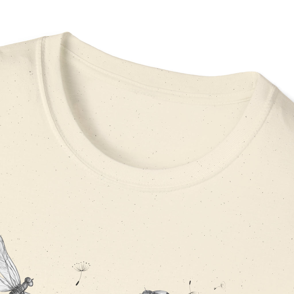 Butterfly & Dandelion Tee — Delicate Botanical Nature T-Shirt