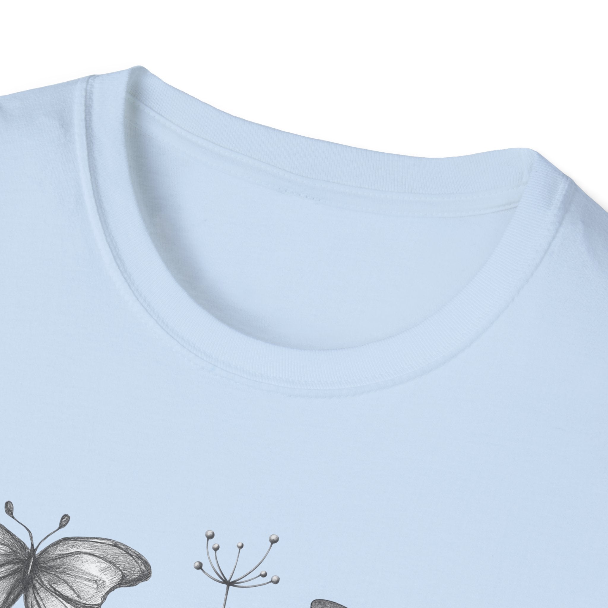 Butterfly Sketch Grid T-Shirt — Vintage Botanical Insect Tee