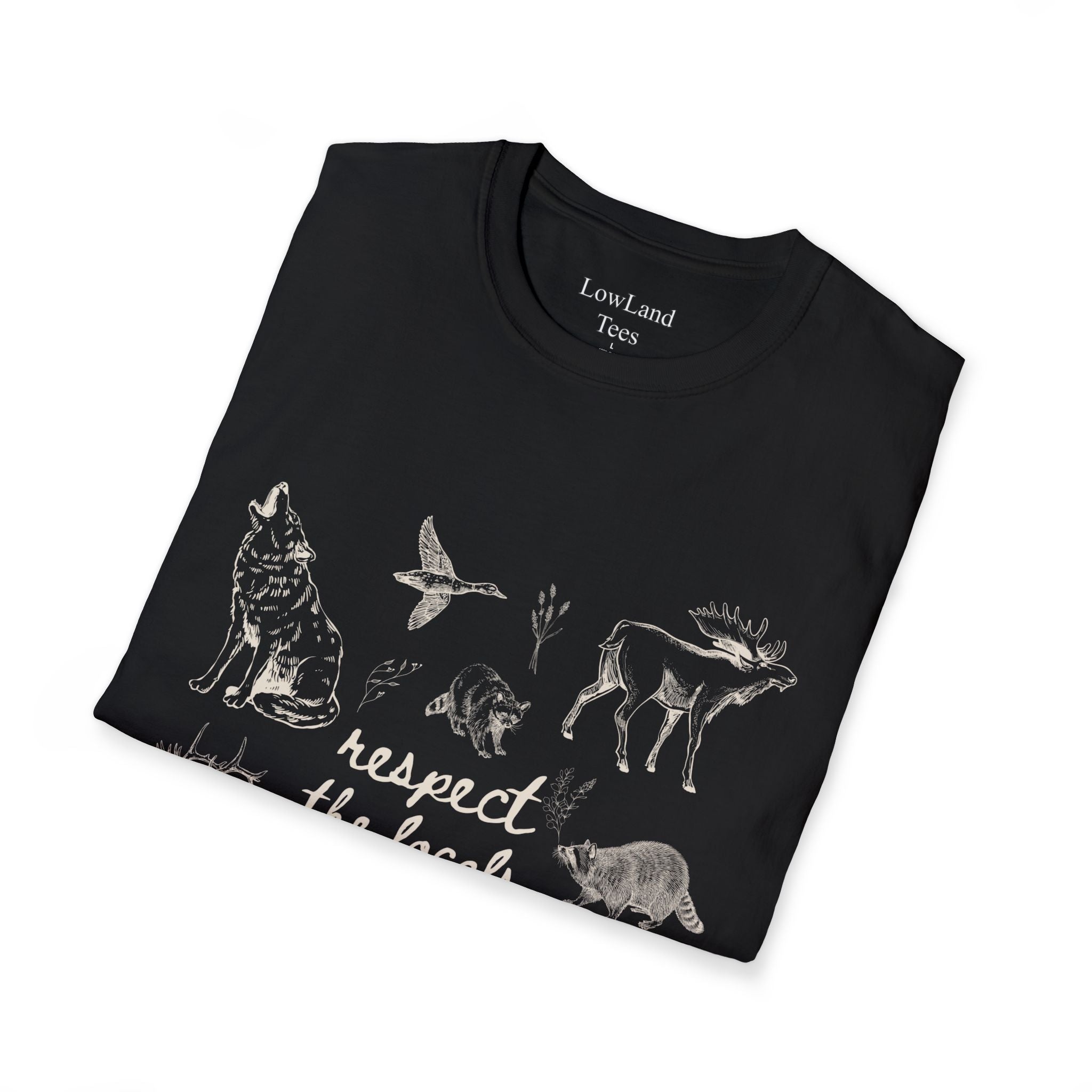 Respect the Locals T-Shirt — Wildlife Sketch Nature Tee