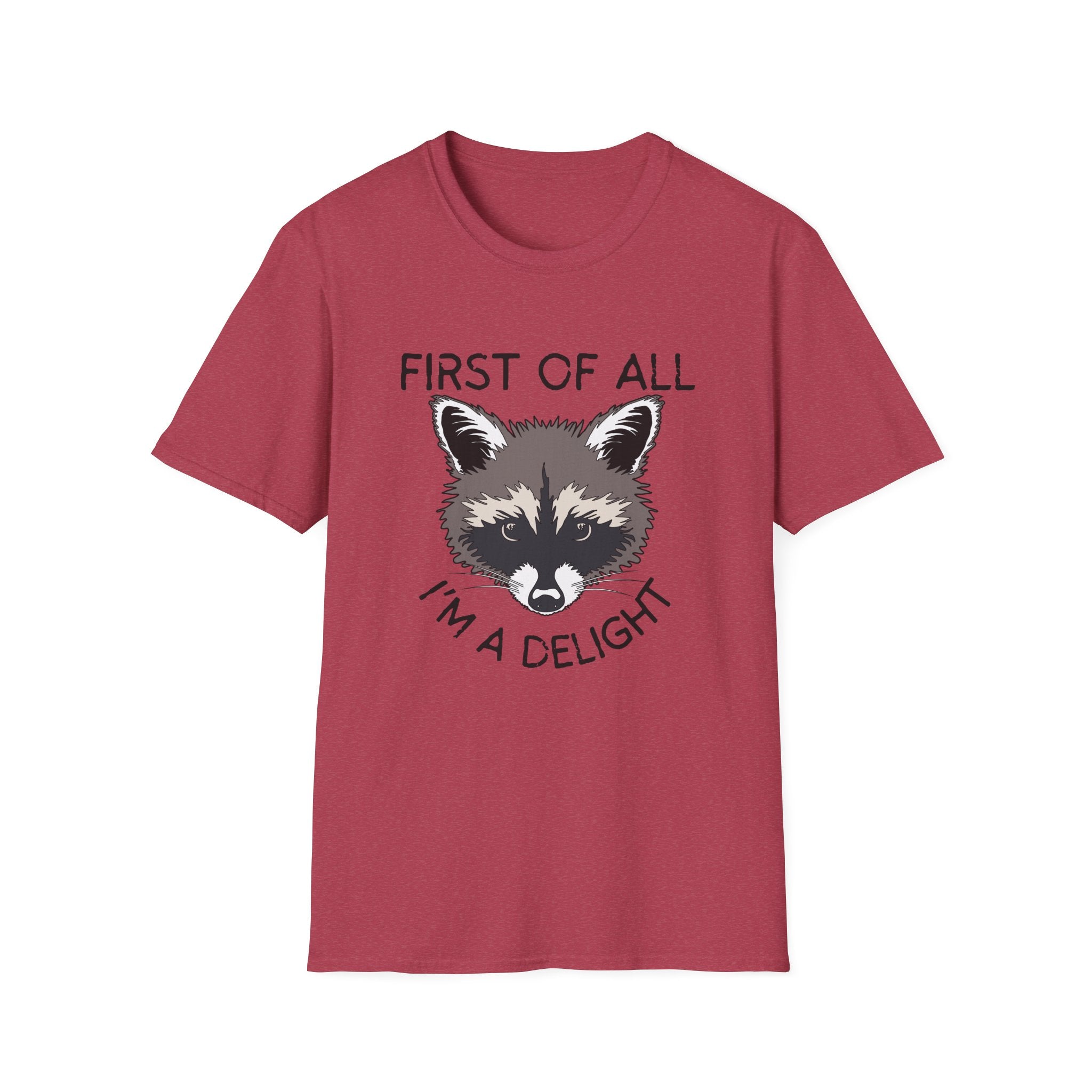 Raccoon 'First of All I'm a Delight' Graphic T-Shirt