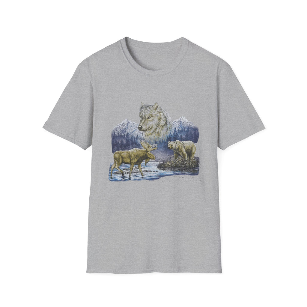 Wolf Trio Mountain T-Shirt — Wildlife Graphic Tee