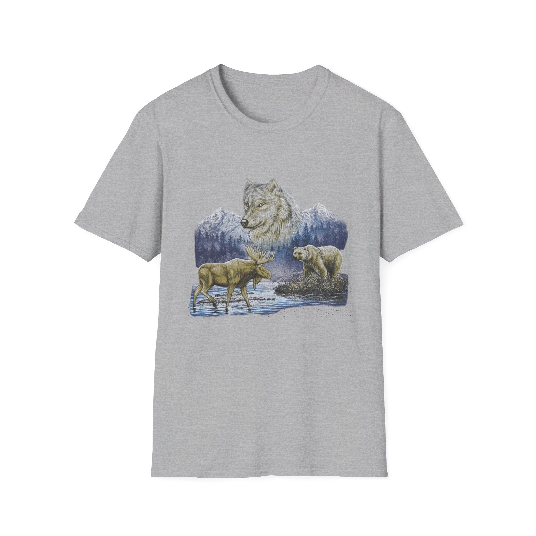 Wolf Trio Mountain T-Shirt — Wildlife Graphic Tee