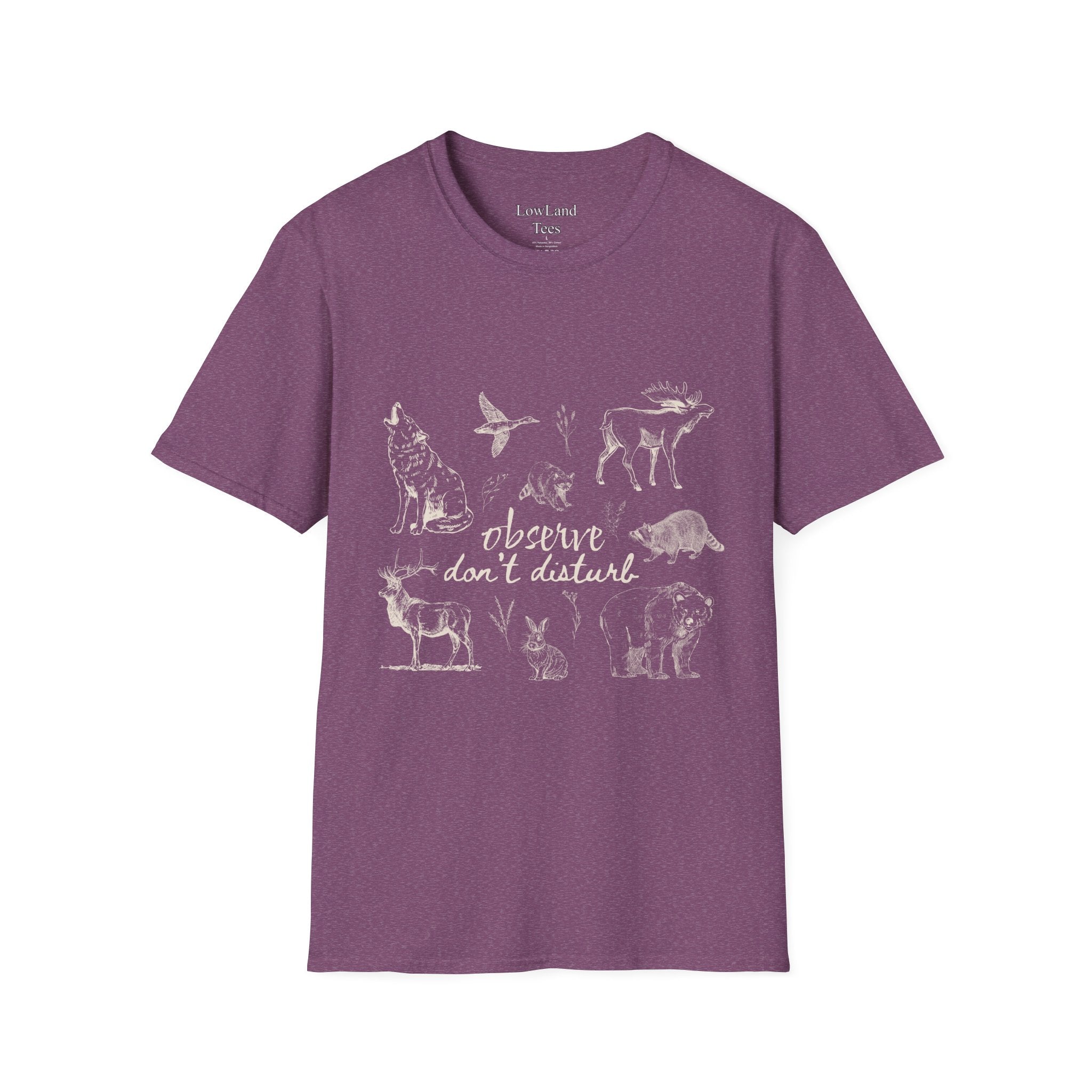 Observe Don’t Disturb T-Shirt — Vintage Sketch Wildlife Field Guide Tee