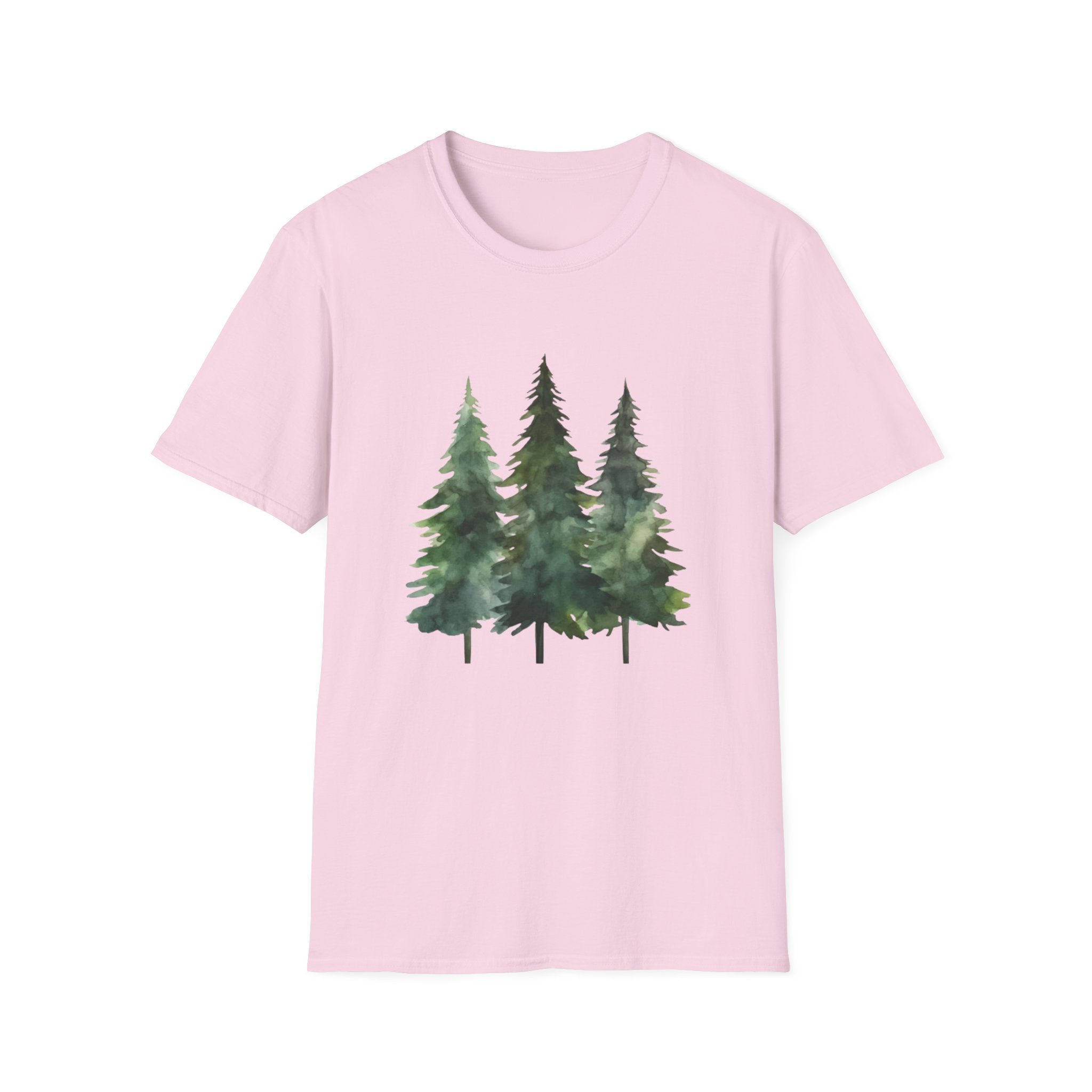 Pine Forest Tee — Watercolor Evergreen Tree T-Shirt
