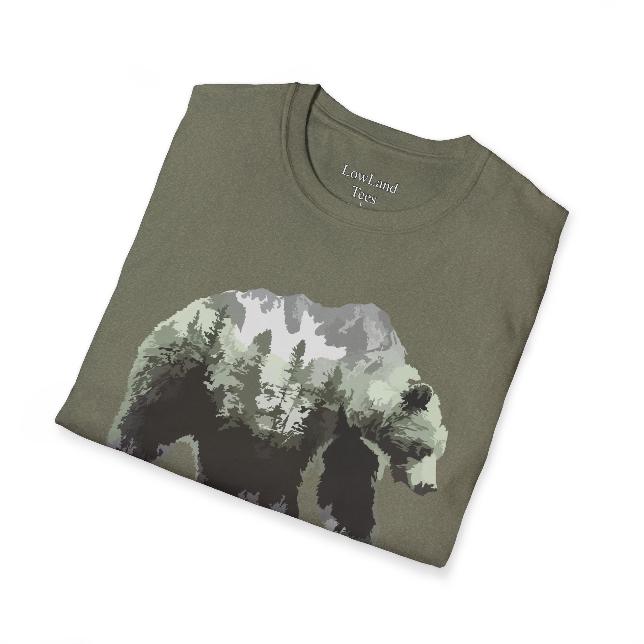 Mountain Spirit Bear T-Shirt — Double Exposure Wilderness Nature Tee