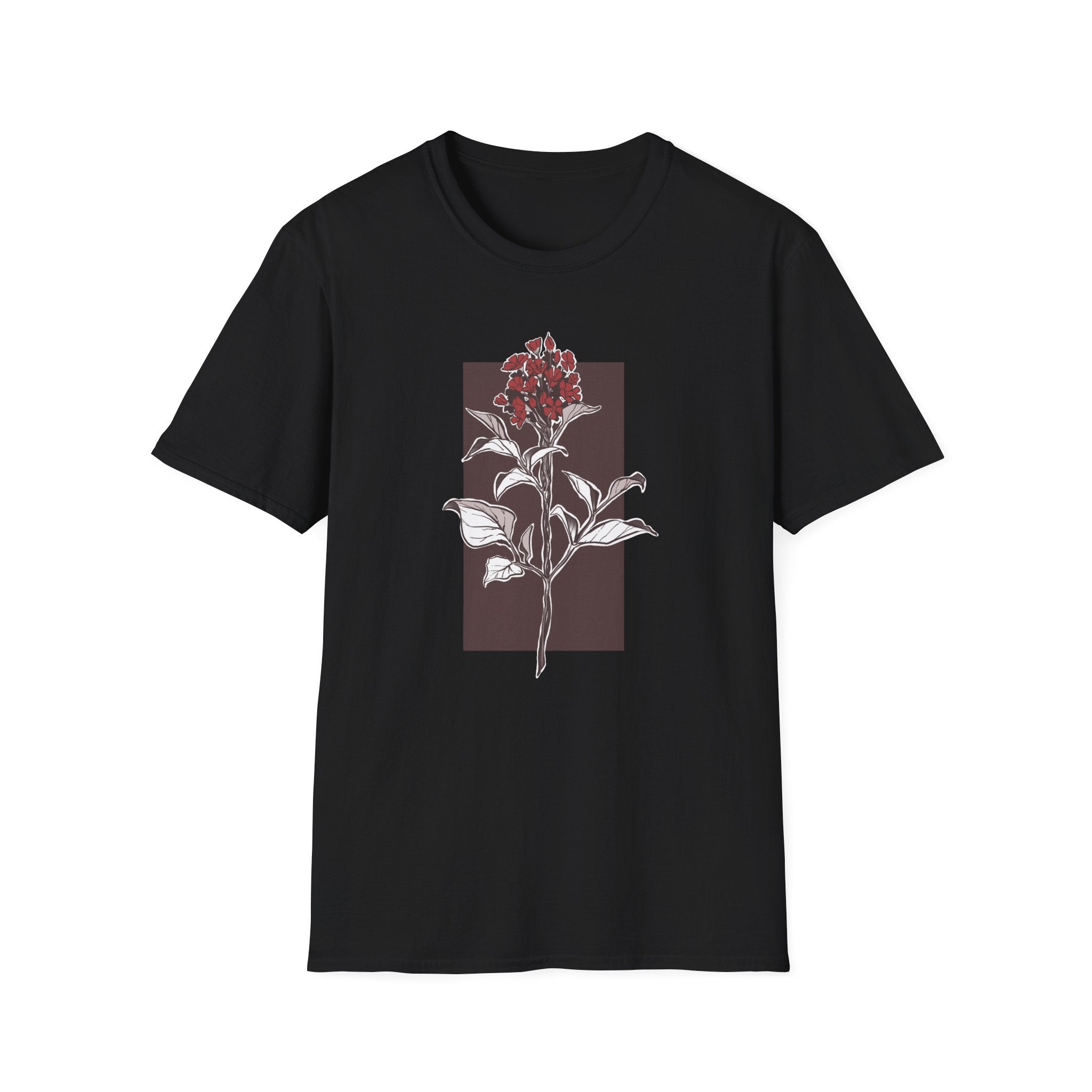 Botanical Floral T‑Shirt — Vintage Red Canna Lily Graphic