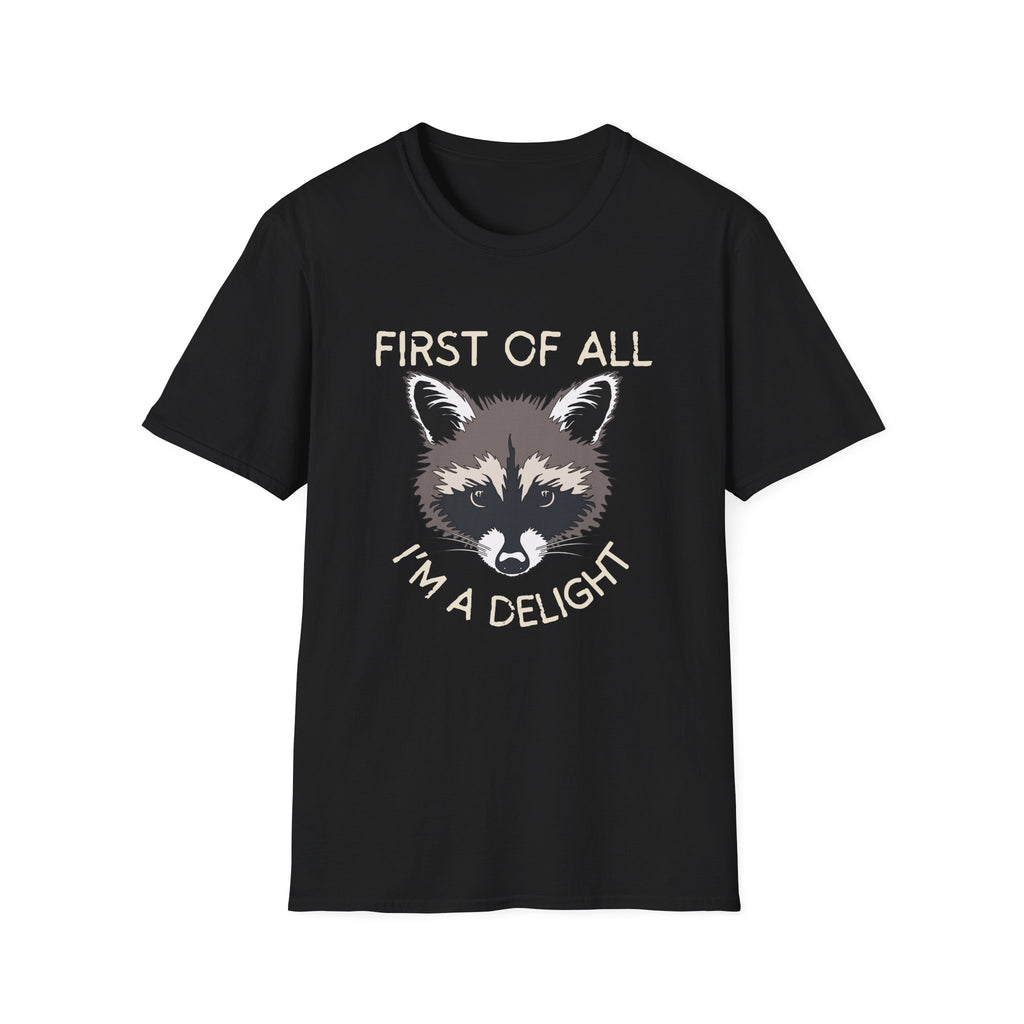 Raccoon 'First of All I'm a Delight' Graphic T-Shirt