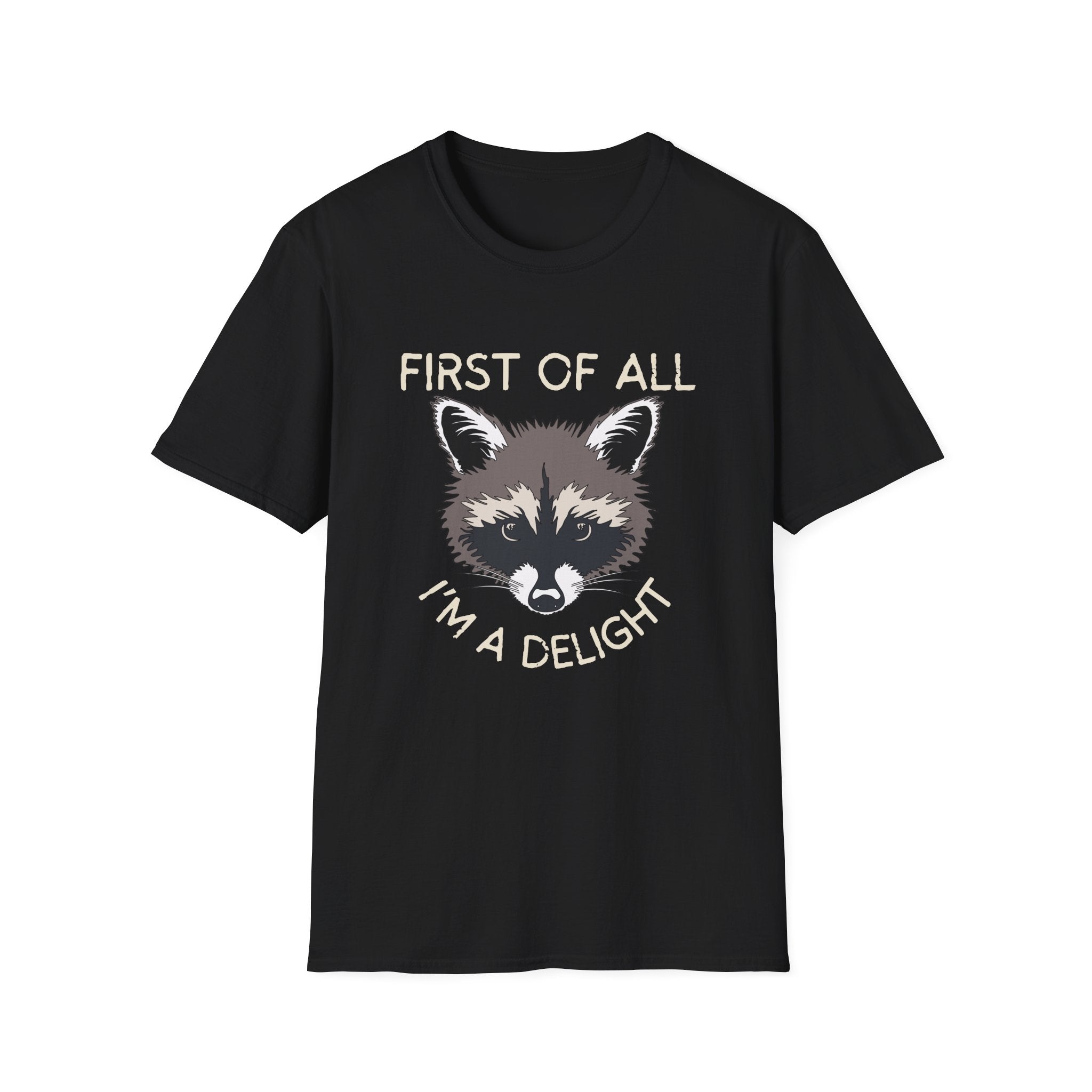 Raccoon 'First of All I'm a Delight' Graphic T-Shirt
