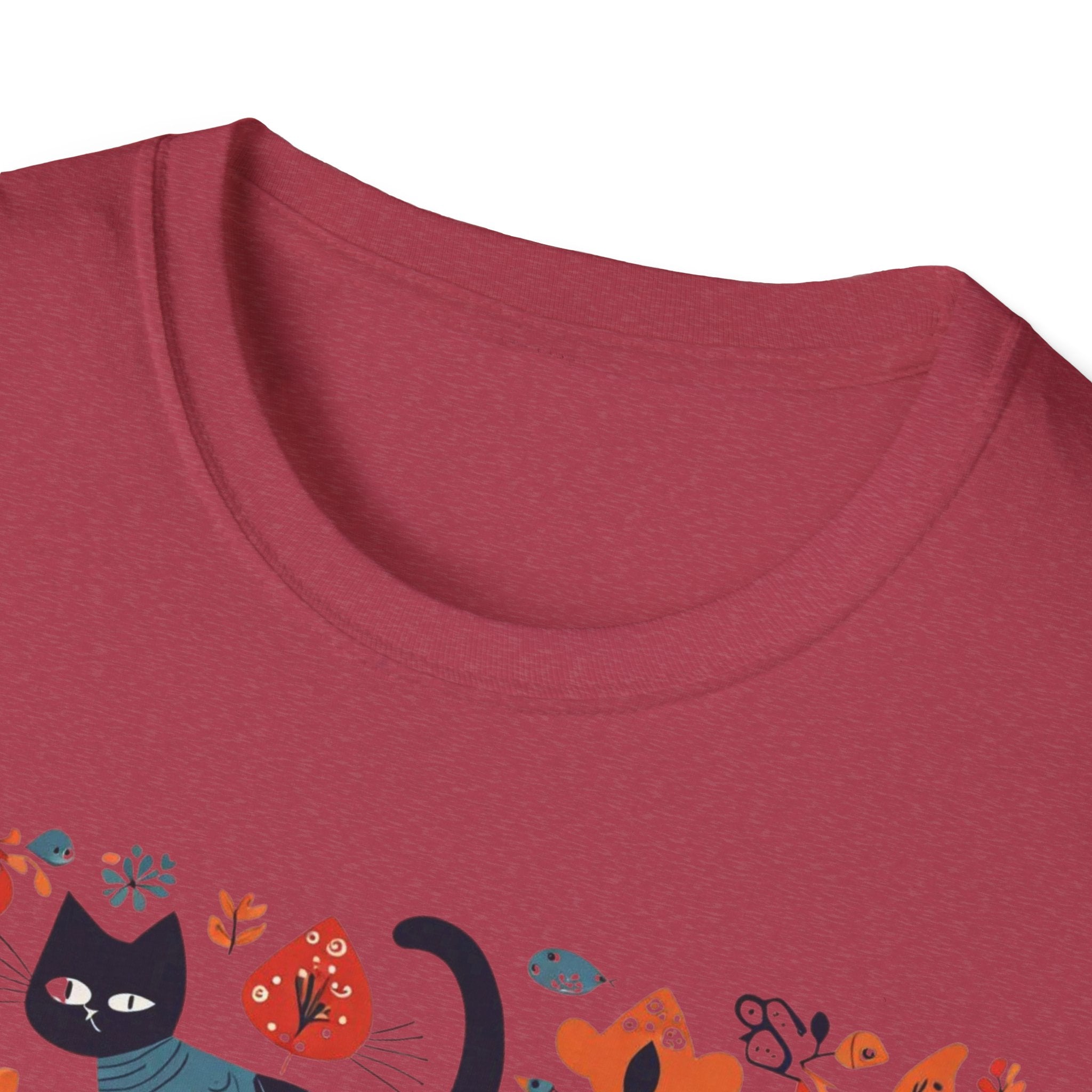 Cats & Flowers T-Shirt — Whimsical Folk Art Cat Graphic Tee