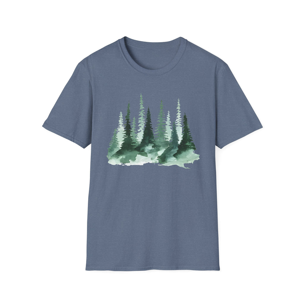 Forest Watercolor T-Shirt — Green Pine Tree Nature Tee
