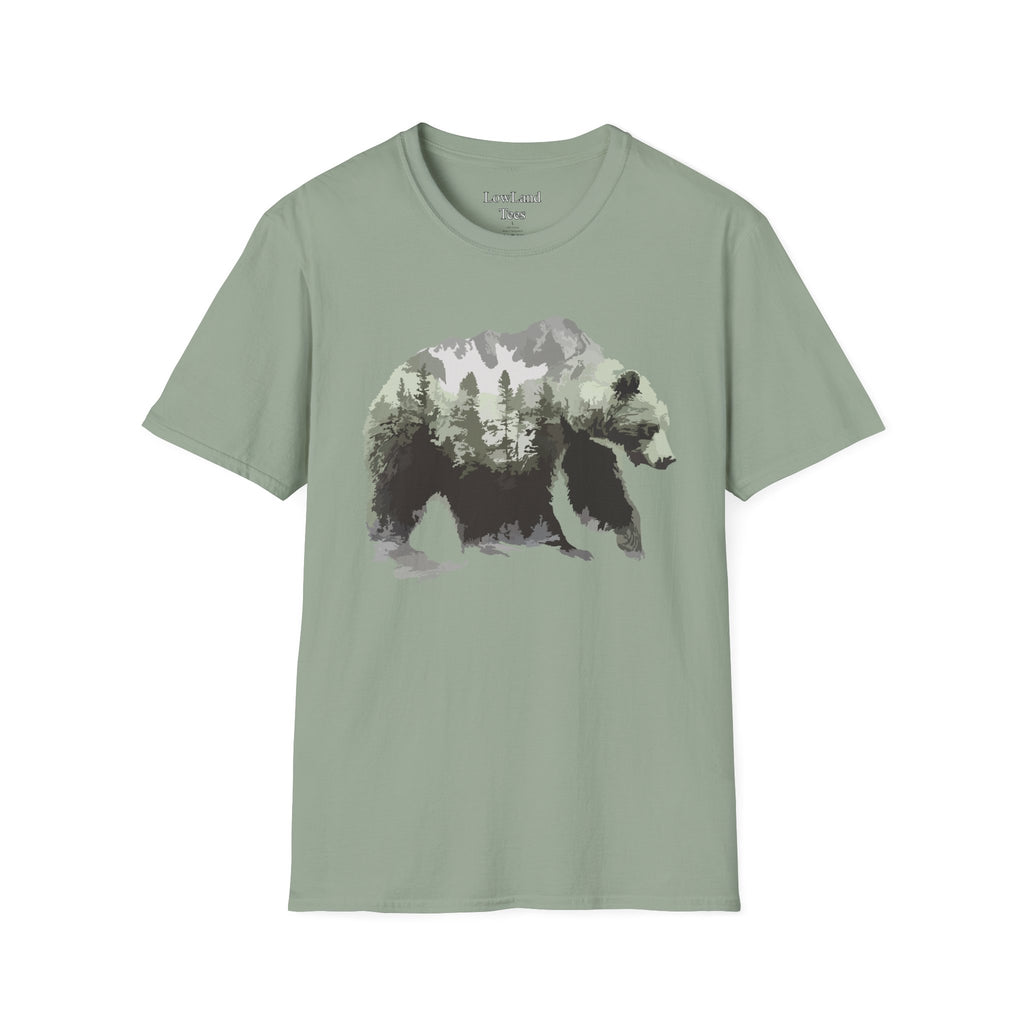Mountain Spirit Bear T-Shirt — Double Exposure Wilderness Nature Tee