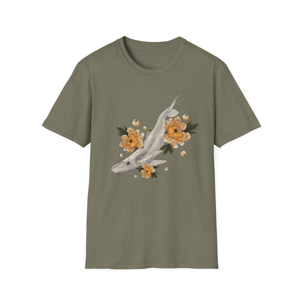 Floral Koi Fish T-Shirt — Golden Blossom Graphic Tee