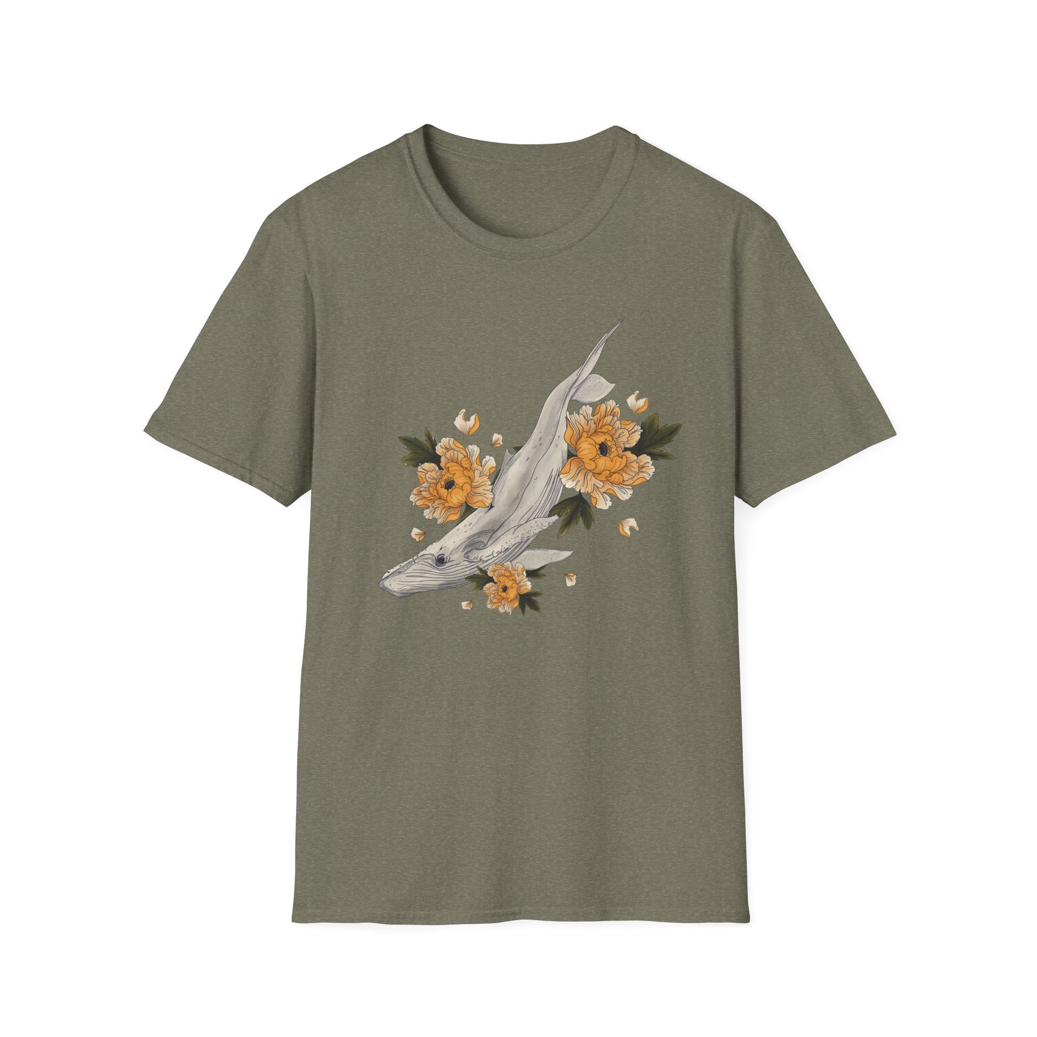 Floral Koi Fish T-Shirt — Golden Blossom Graphic Tee