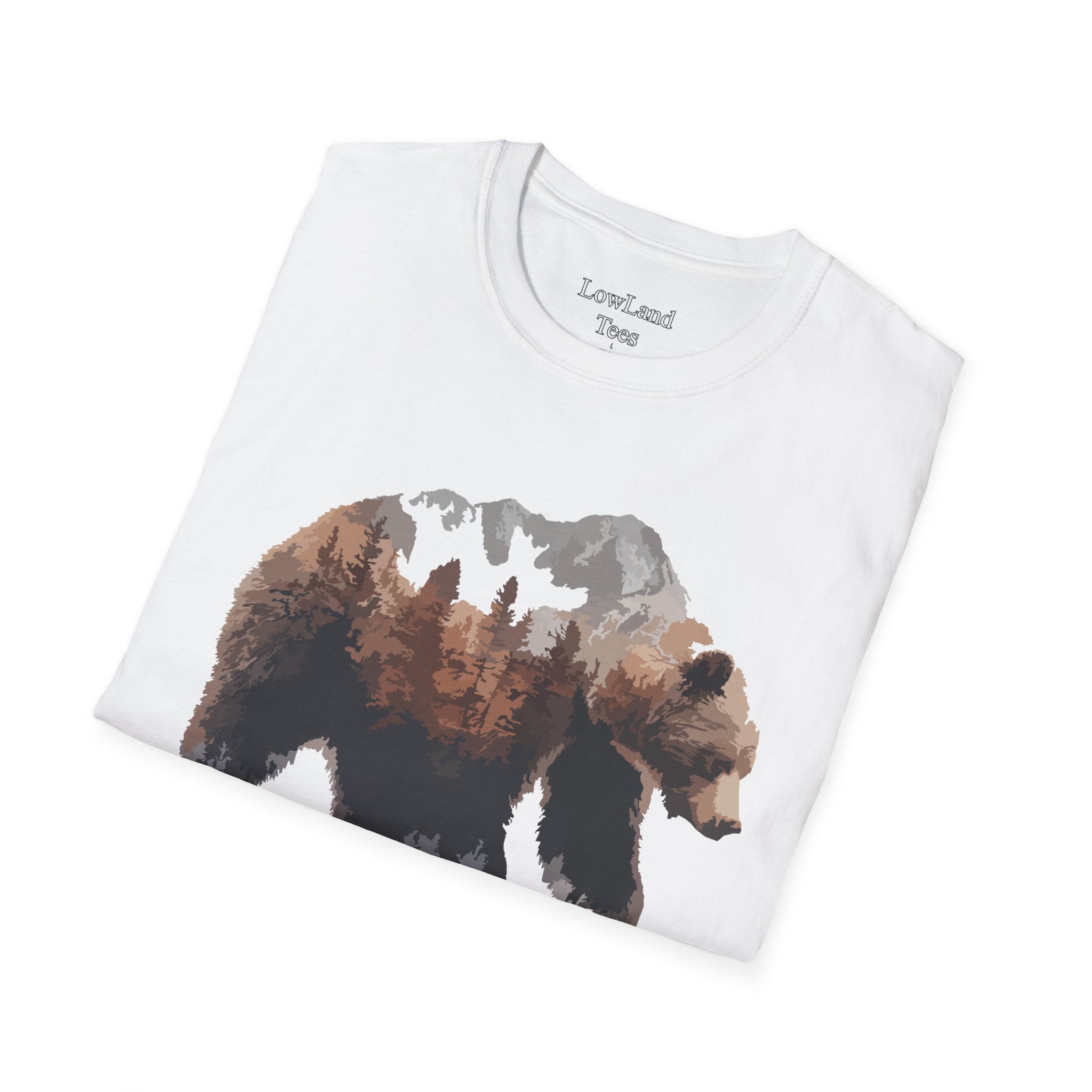 Mountain Spirit Bear T-Shirt — Double Exposure Wilderness Nature Tee