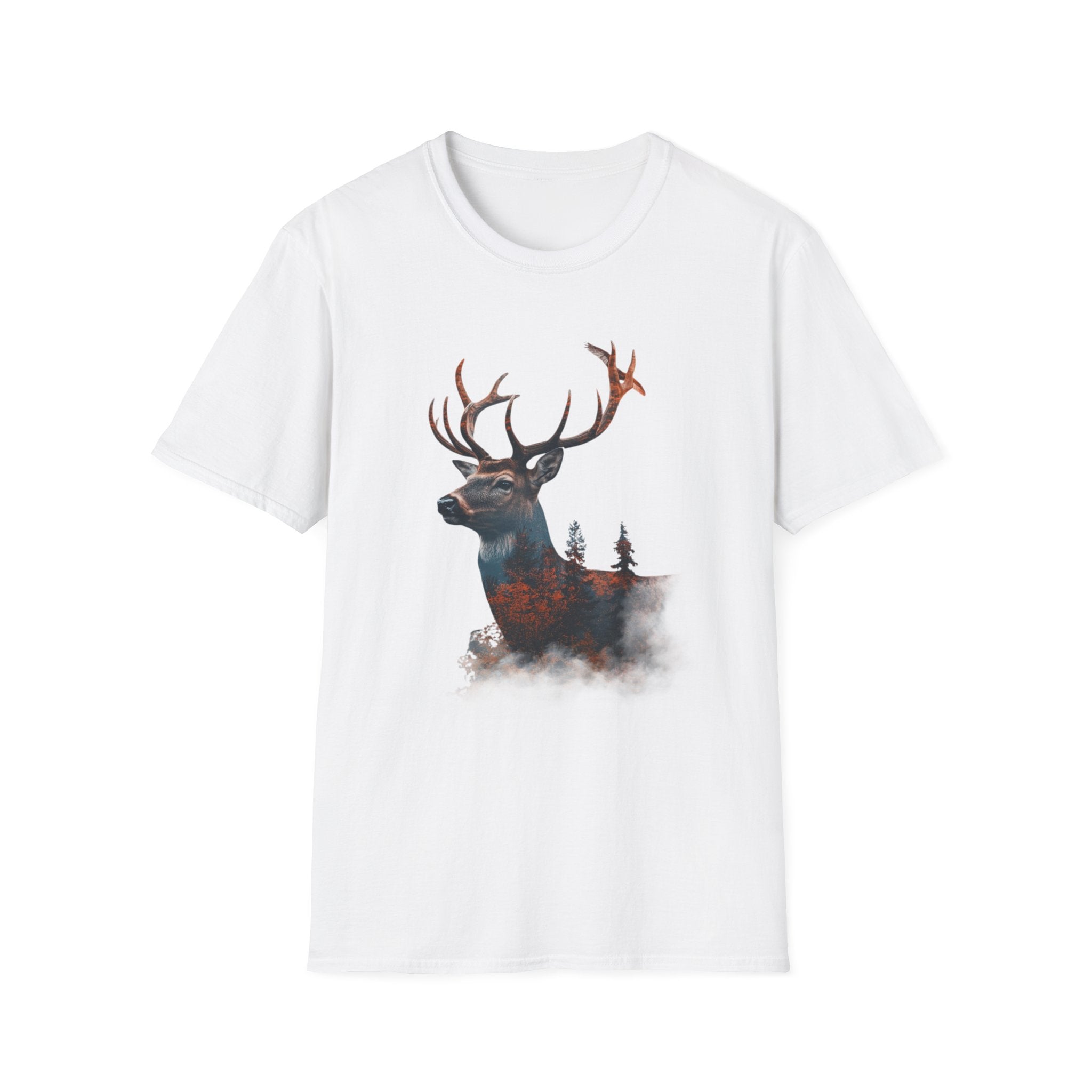 Wild Stag T-Shirt — Forest Double Exposure Deer Graphic Tee