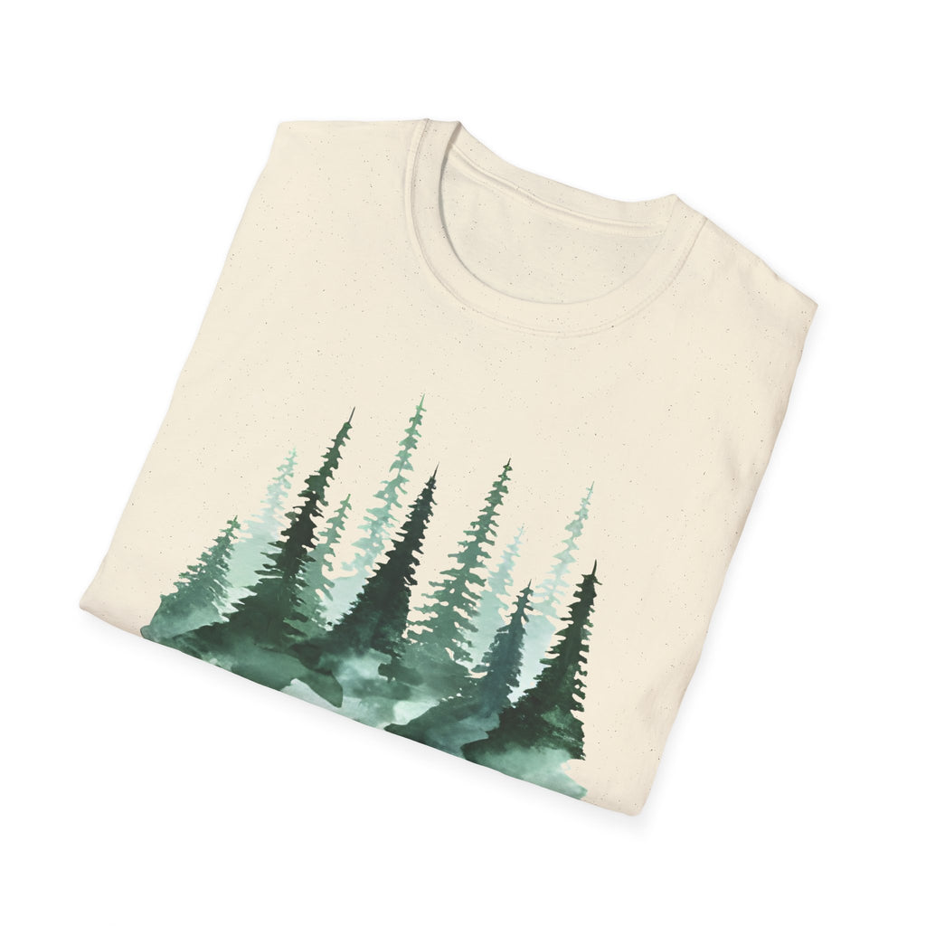 Forest Watercolor T-Shirt — Green Pine Tree Nature Tee