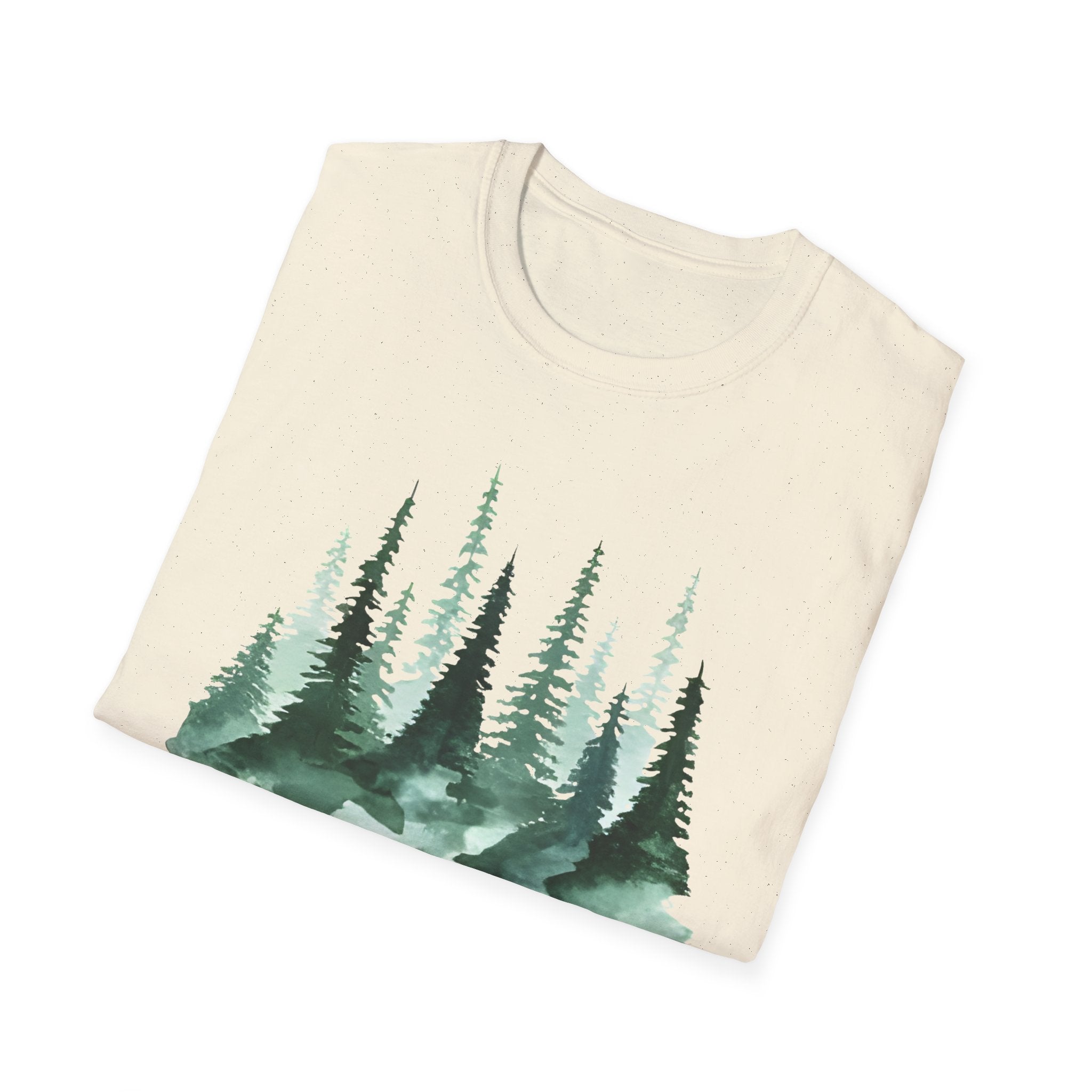 Forest Watercolor T-Shirt — Green Pine Tree Nature Tee