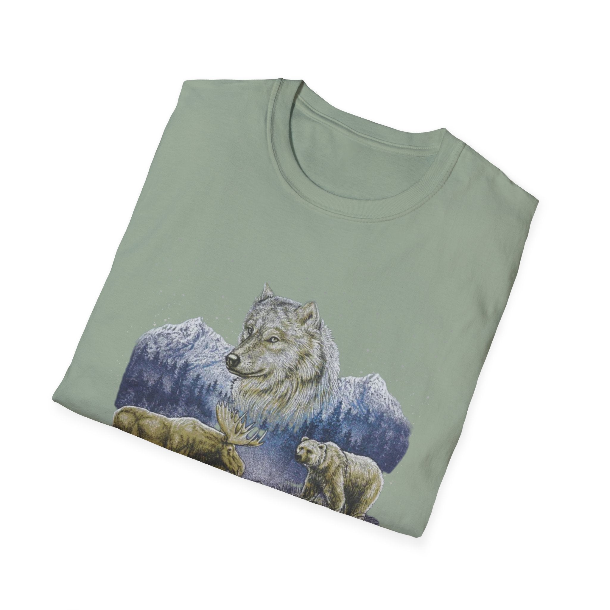 Wolf Trio Mountain T-Shirt — Wildlife Graphic Tee