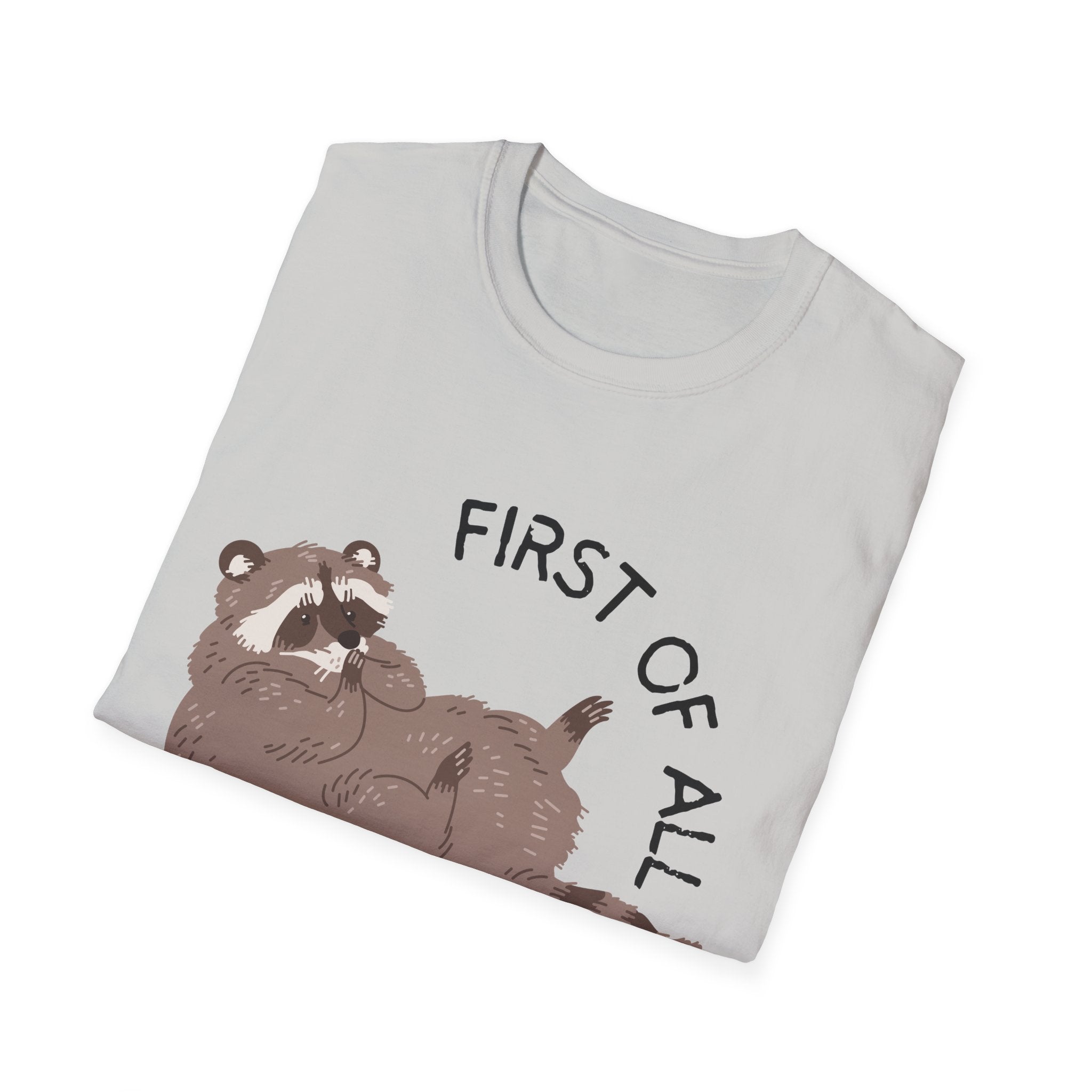 Cute Raccoon Tee — "First Of All, I'm A Delight" Graphic T-Shirt