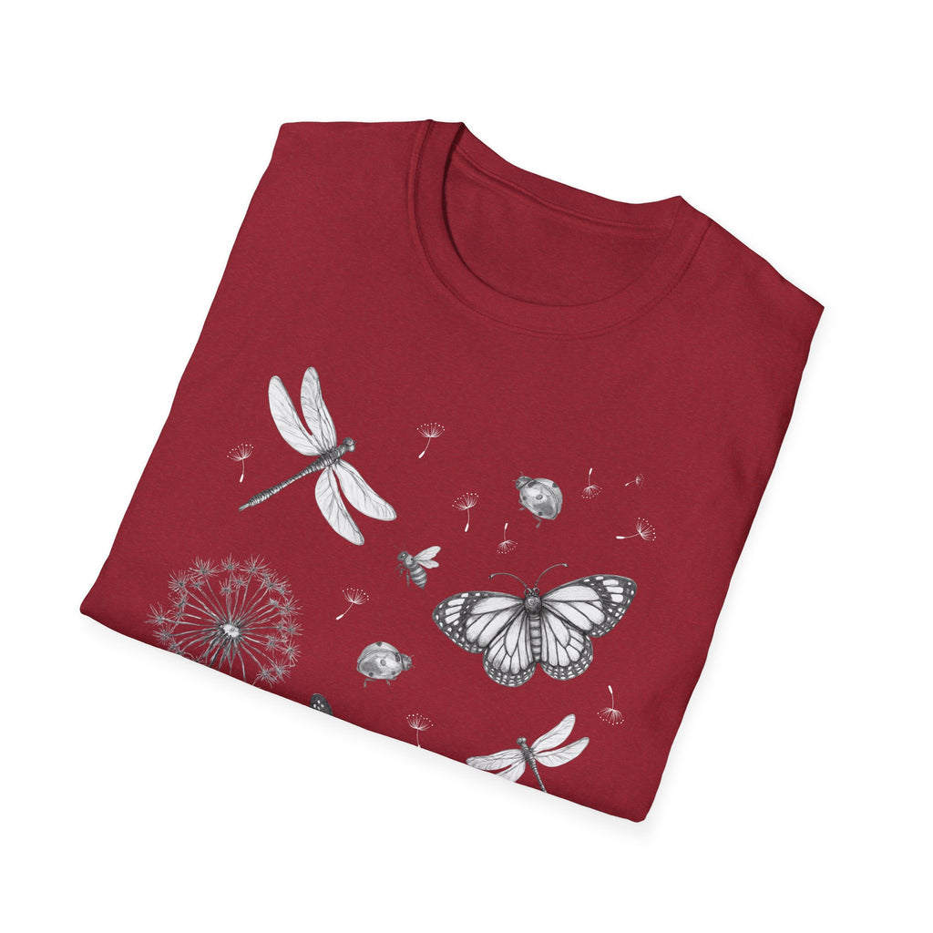 Butterfly & Dandelion Tee — Delicate Botanical Nature T-Shirt