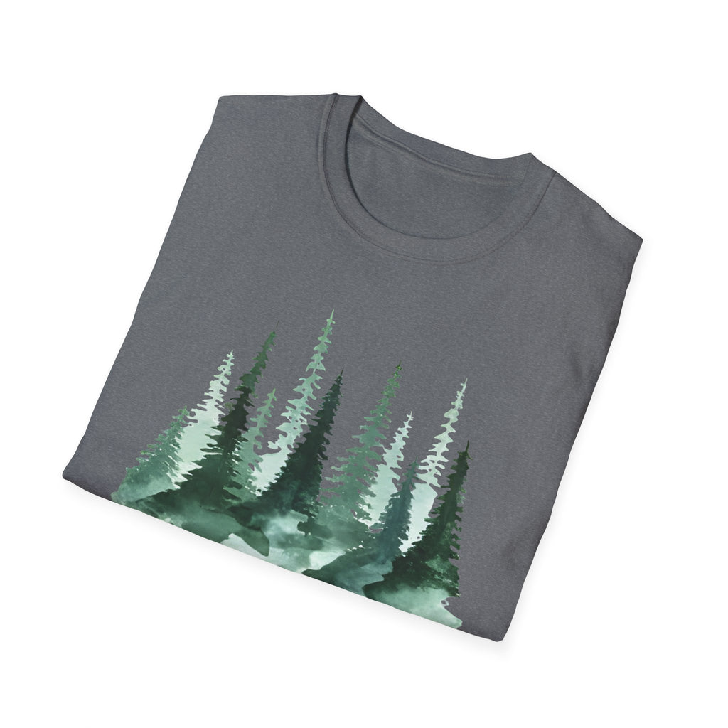 Forest Watercolor T-Shirt — Green Pine Tree Nature Tee