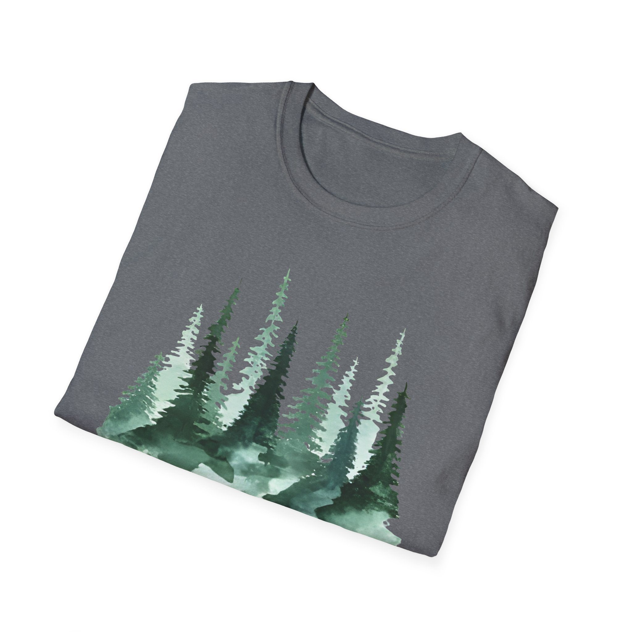 Forest Watercolor T-Shirt — Green Pine Tree Nature Tee
