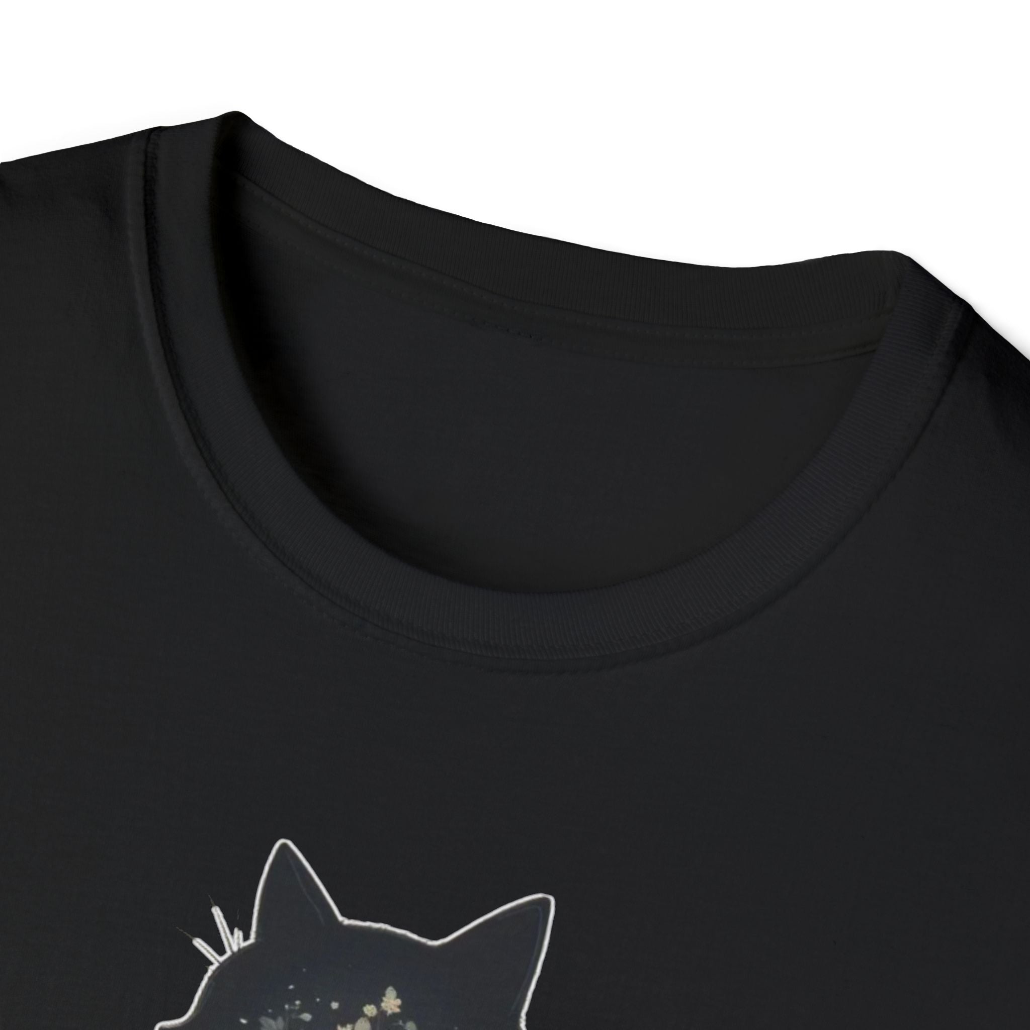 Floral Silhouette Cat T-Shirt