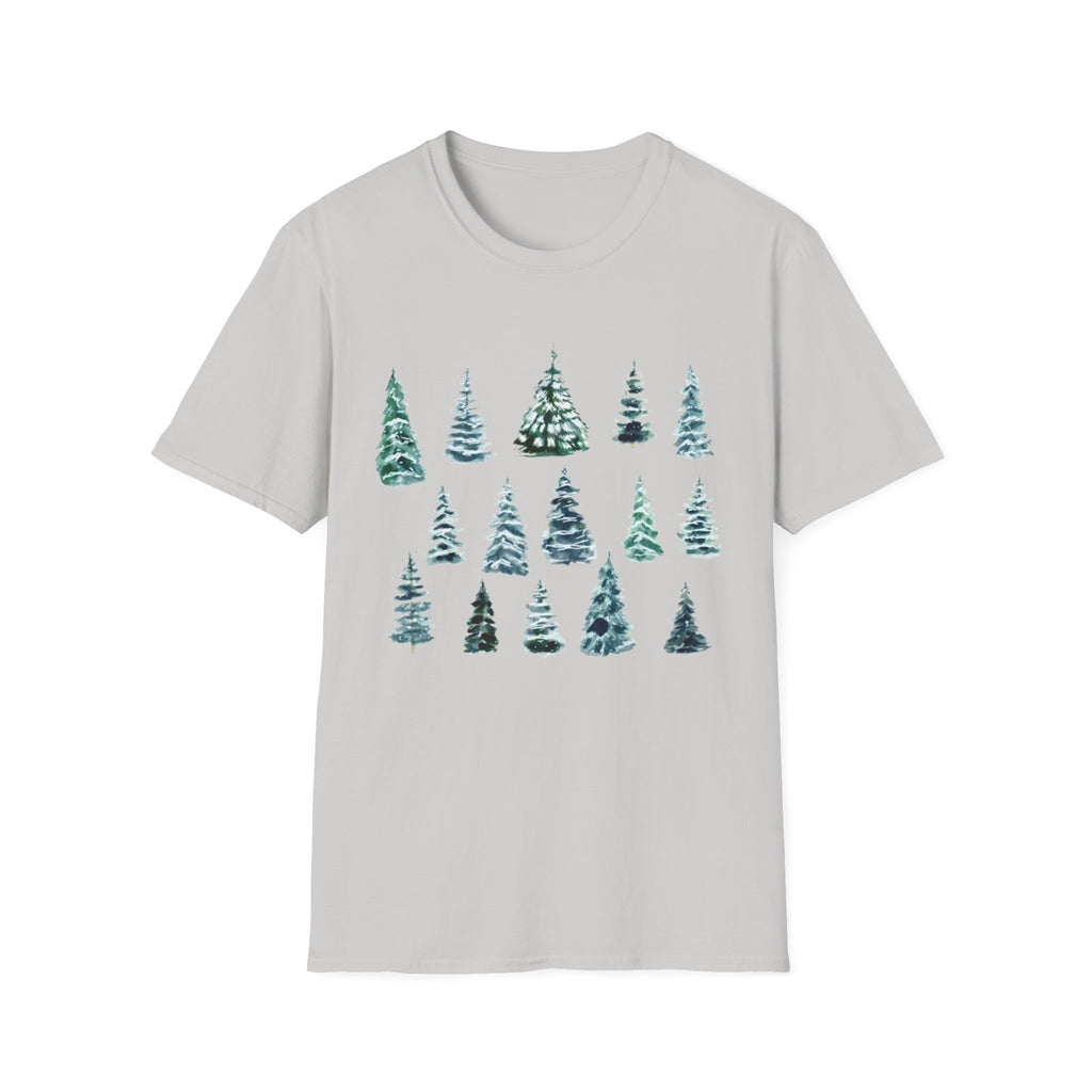 Pine Tree Watercolor T-Shirt — Minimal Holiday Trees Tee