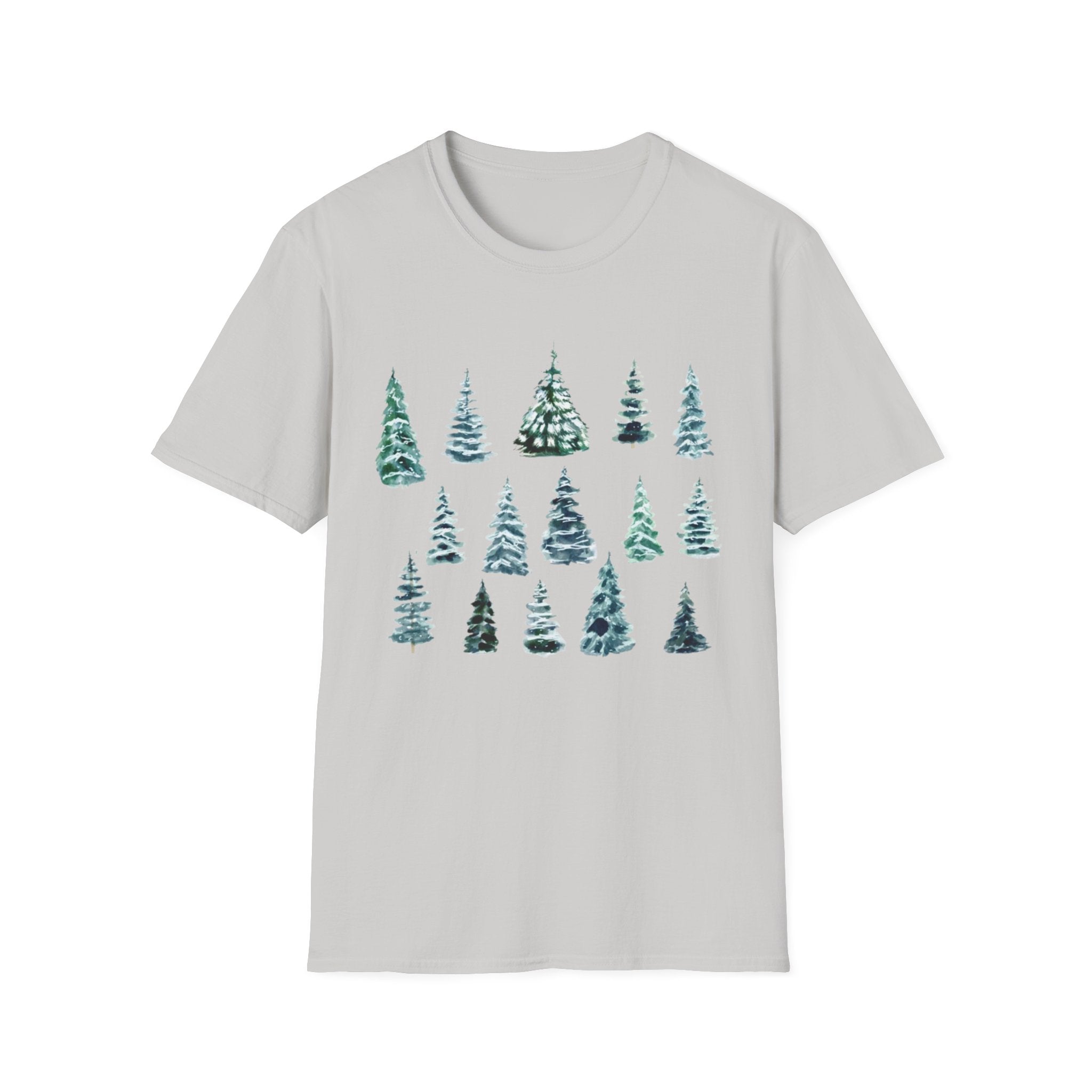 Pine Tree Watercolor T-Shirt — Minimal Holiday Trees Tee