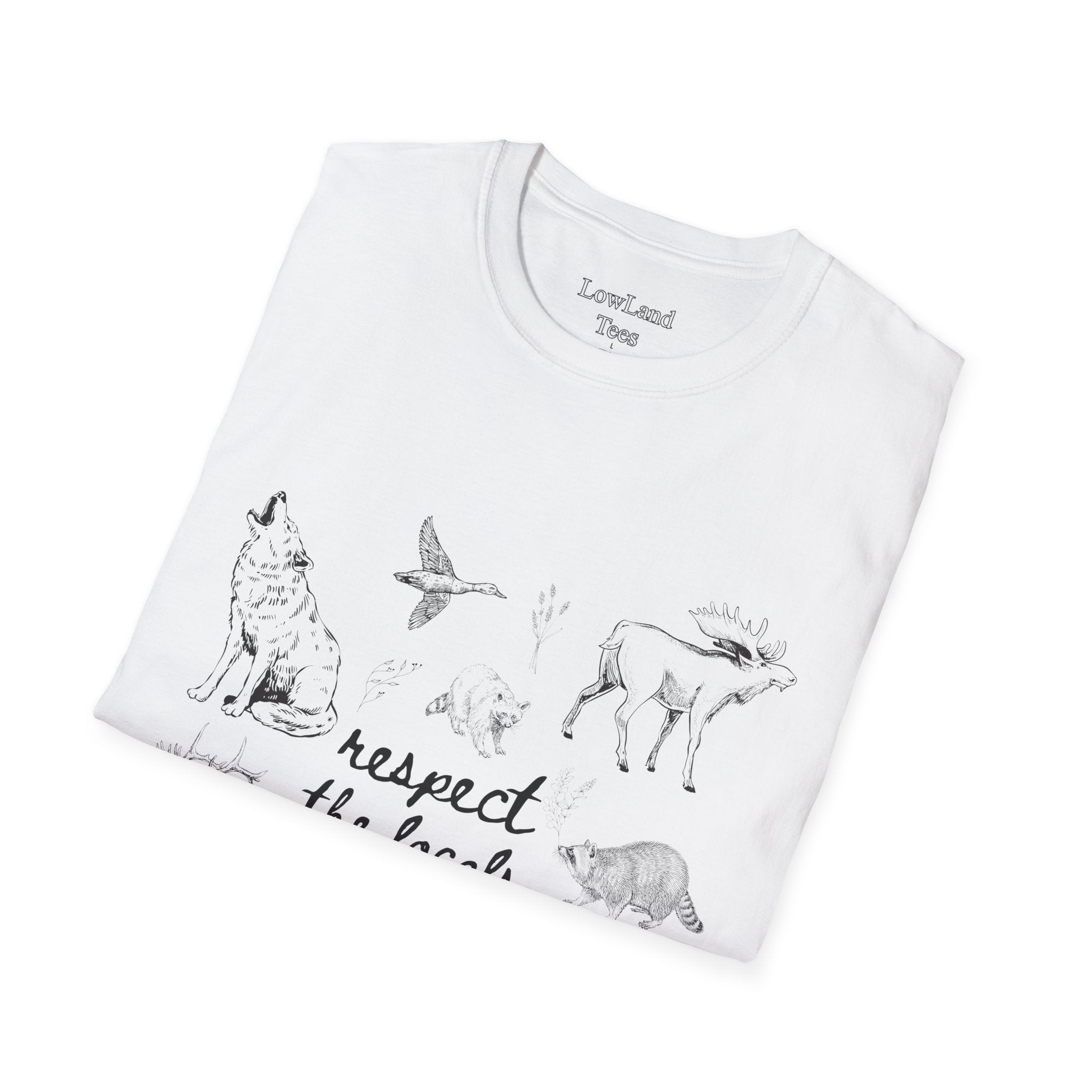 Respect the Locals T-Shirt — Wildlife Sketch Nature Tee