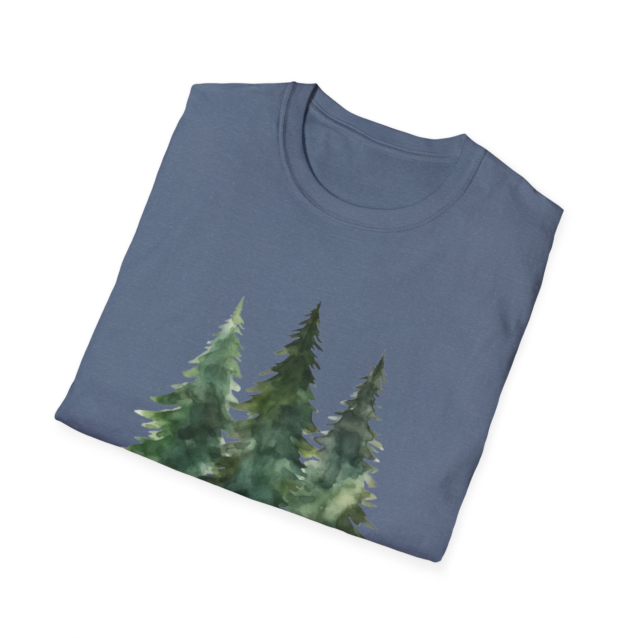 Pine Forest Tee — Watercolor Evergreen Tree T-Shirt
