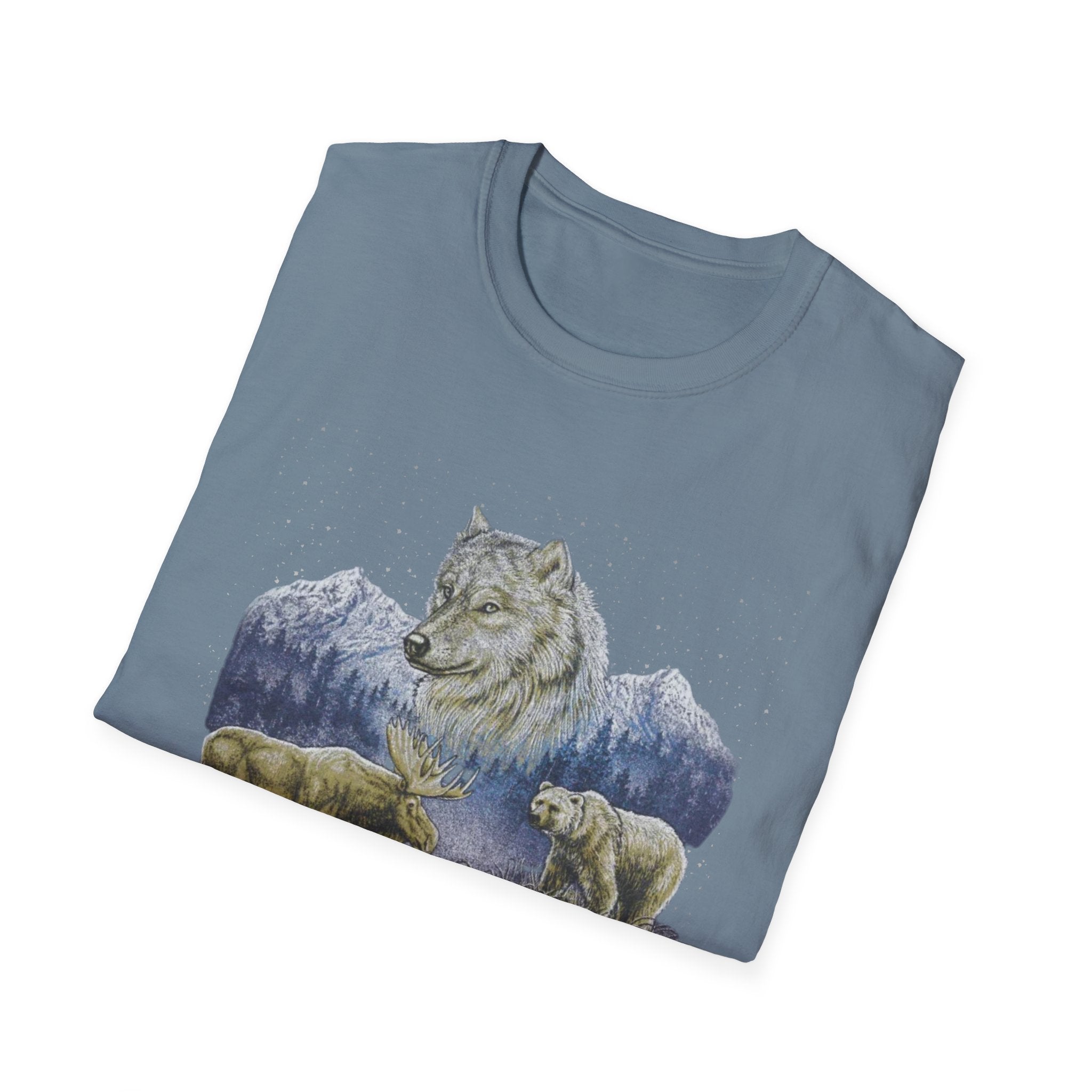 Wolf Trio Mountain T-Shirt — Wildlife Graphic Tee