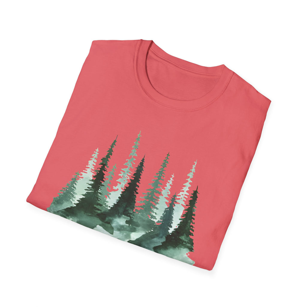 Forest Watercolor T-Shirt — Green Pine Tree Nature Tee
