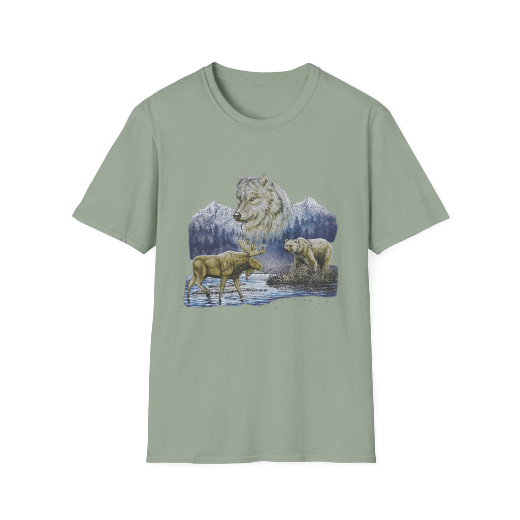Wolf Trio Mountain T-Shirt — Wildlife Graphic Tee