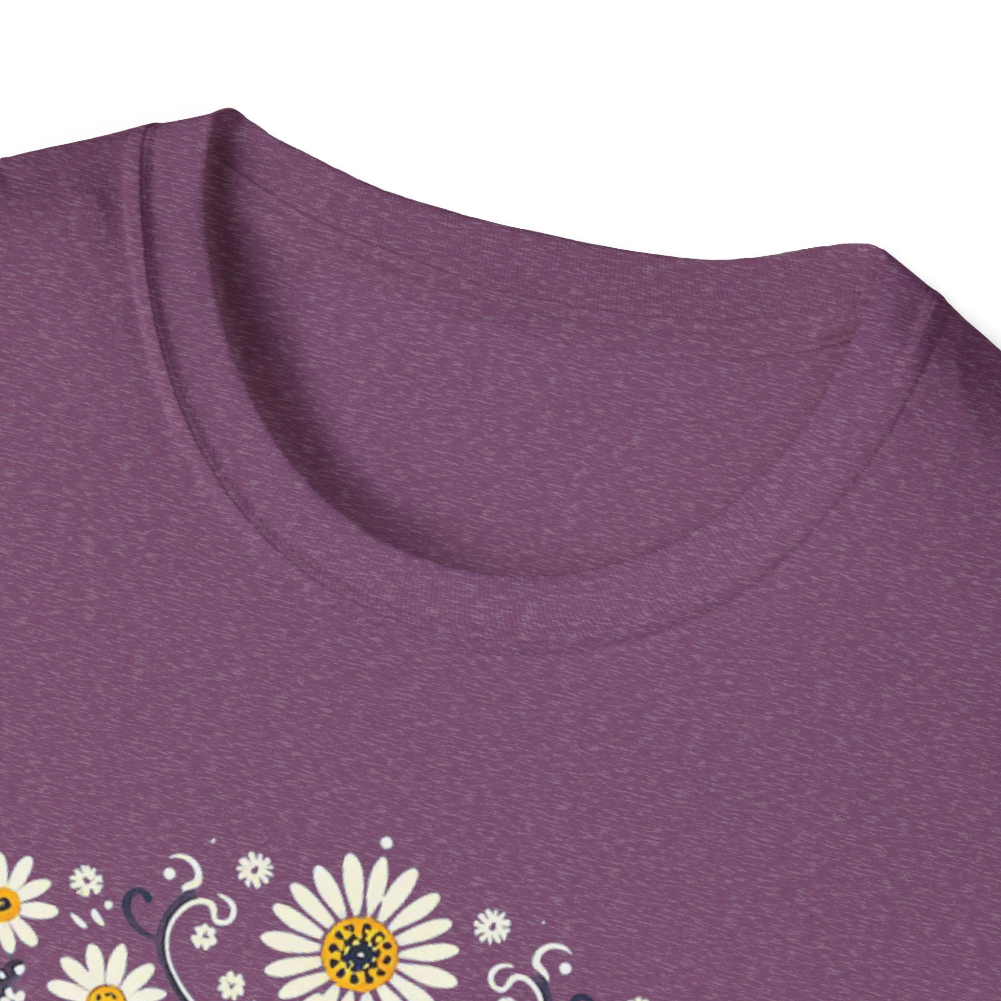 Cat Floral T-Shirt — Folk Art Kitty with Daisies
