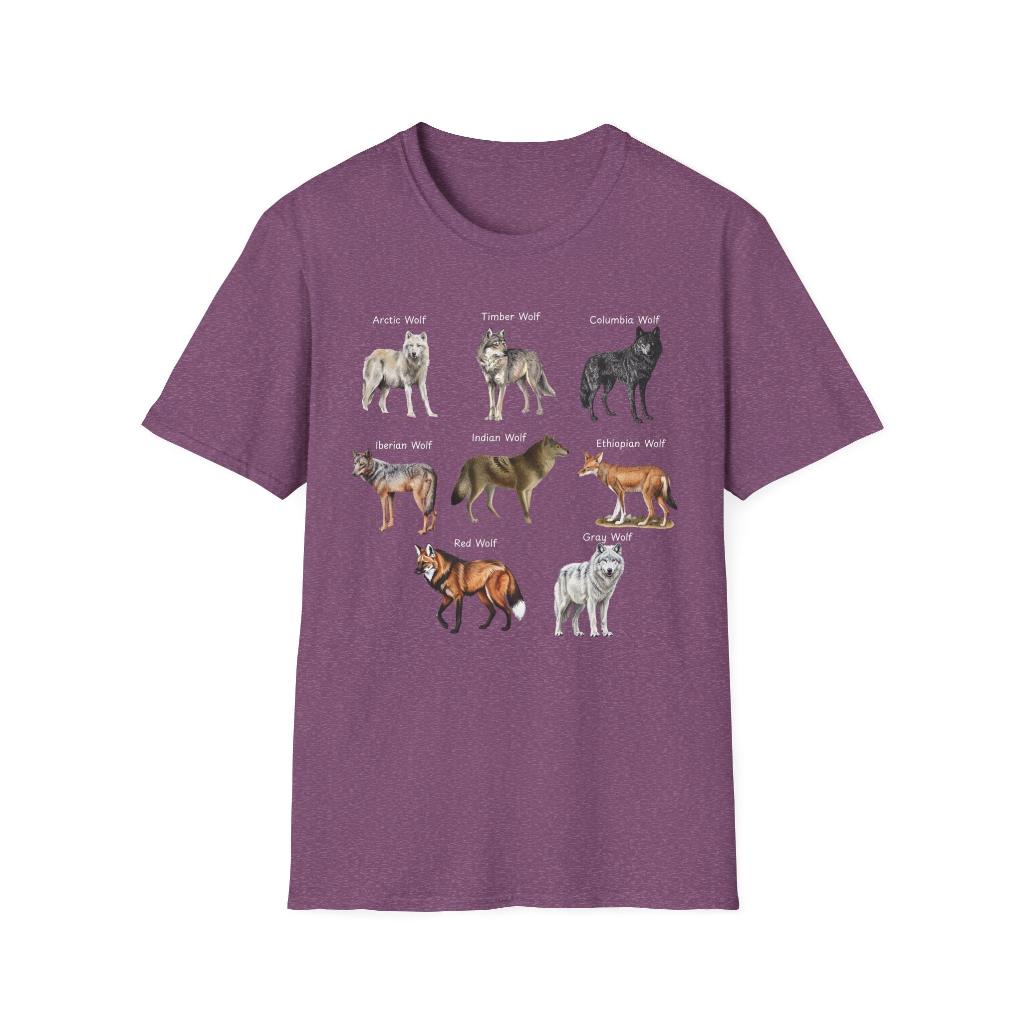 Wolf Species Chart T-Shirt — Illustrated Wolves Guide Tee