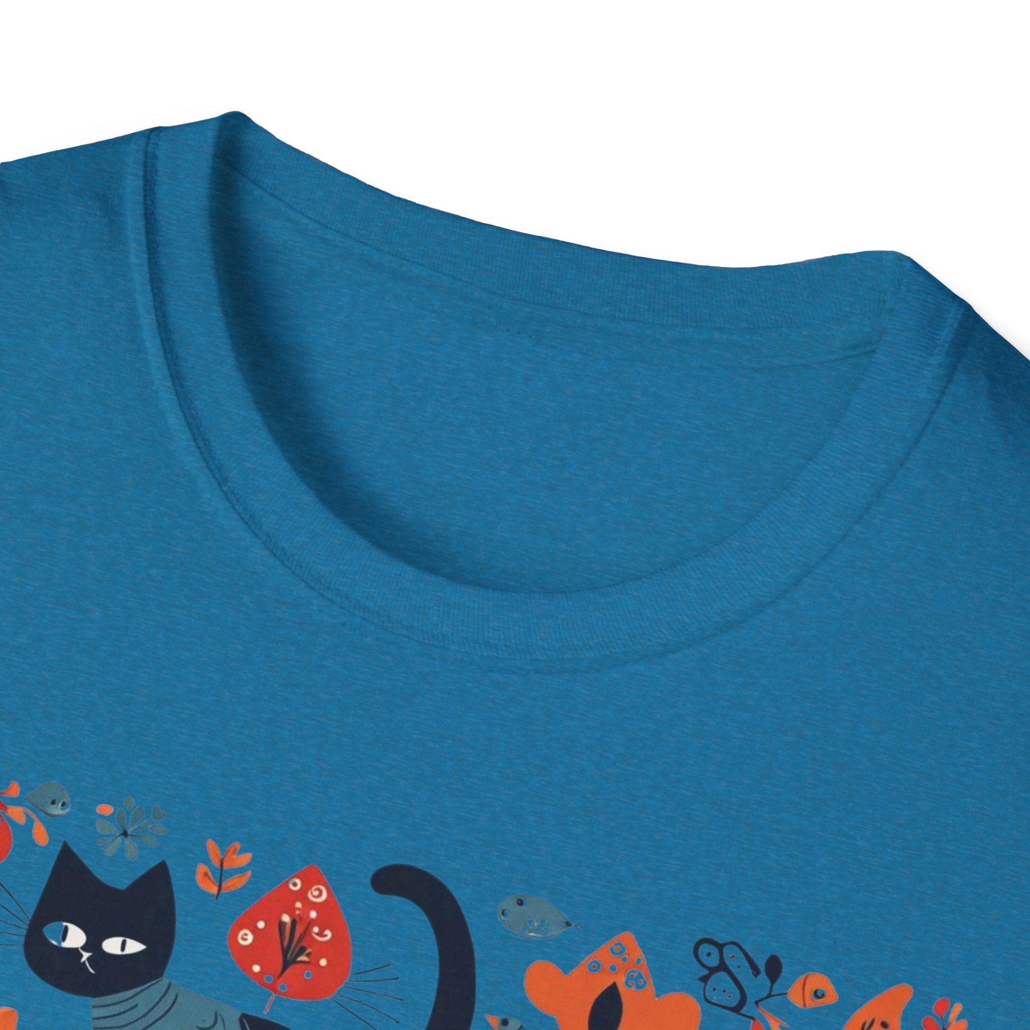 Cats & Flowers T-Shirt — Whimsical Folk Art Cat Graphic Tee