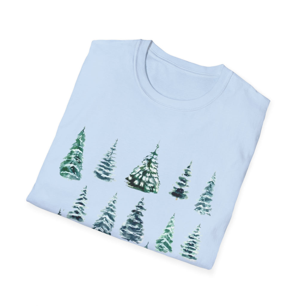 Pine Tree Watercolor T-Shirt — Minimal Holiday Trees Tee