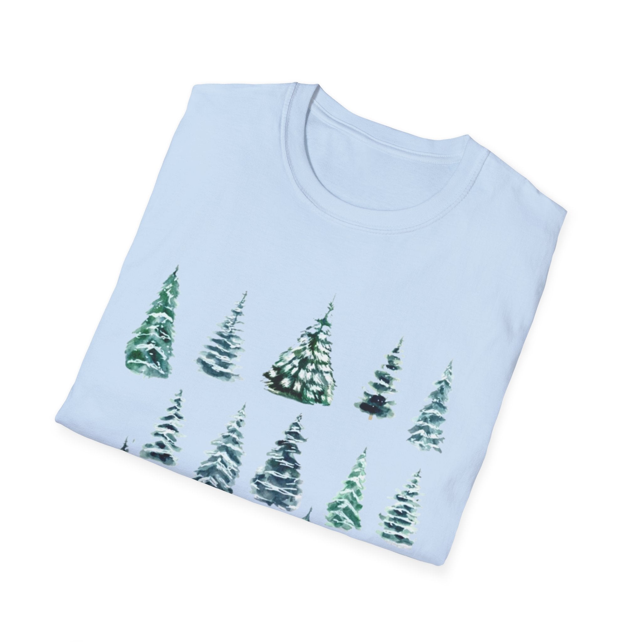 Pine Tree Watercolor T-Shirt — Minimal Holiday Trees Tee